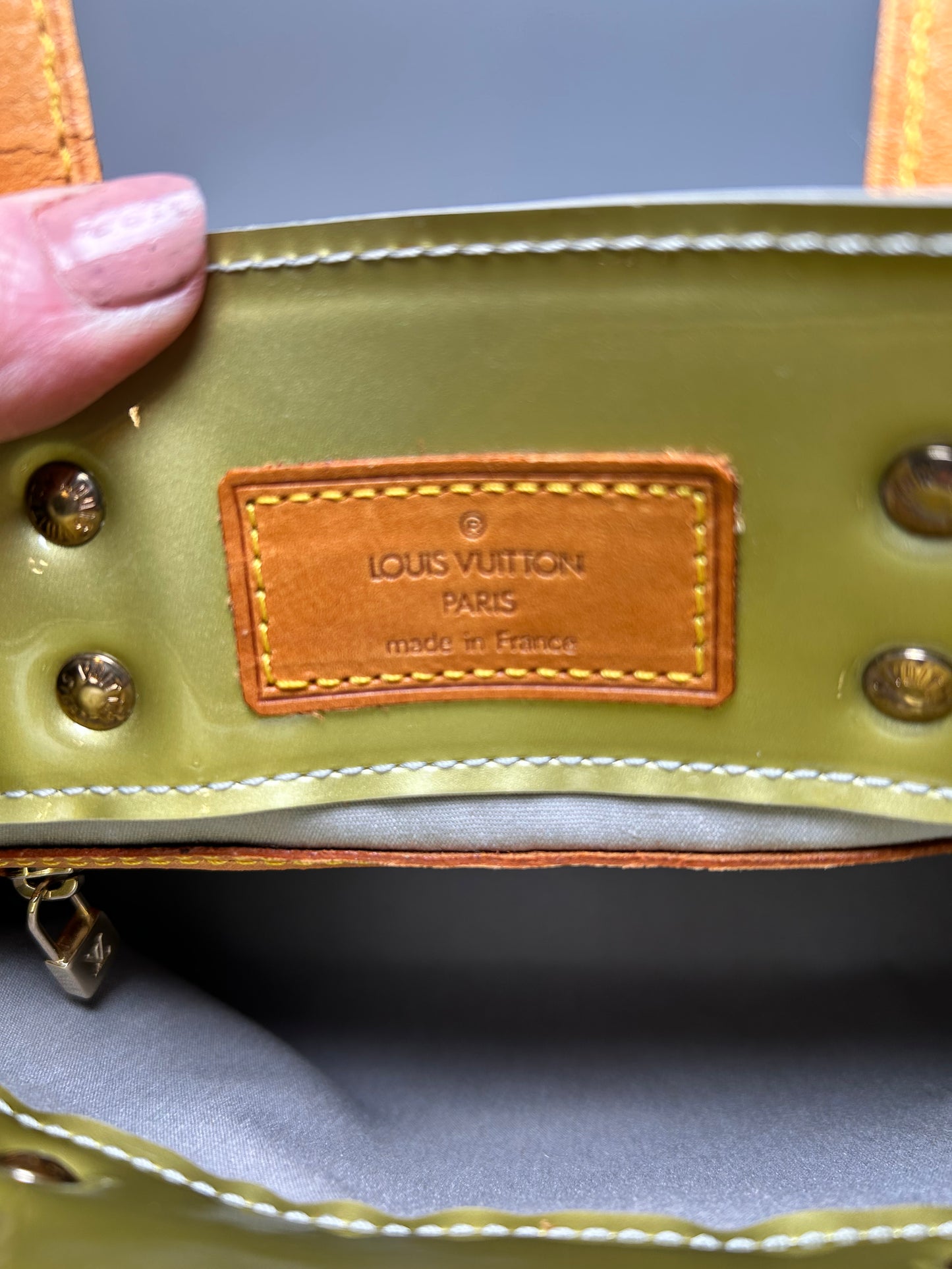Louis Vuitton Reade PM Pistachio Green Vernis Leather Monogram Mini Tote
