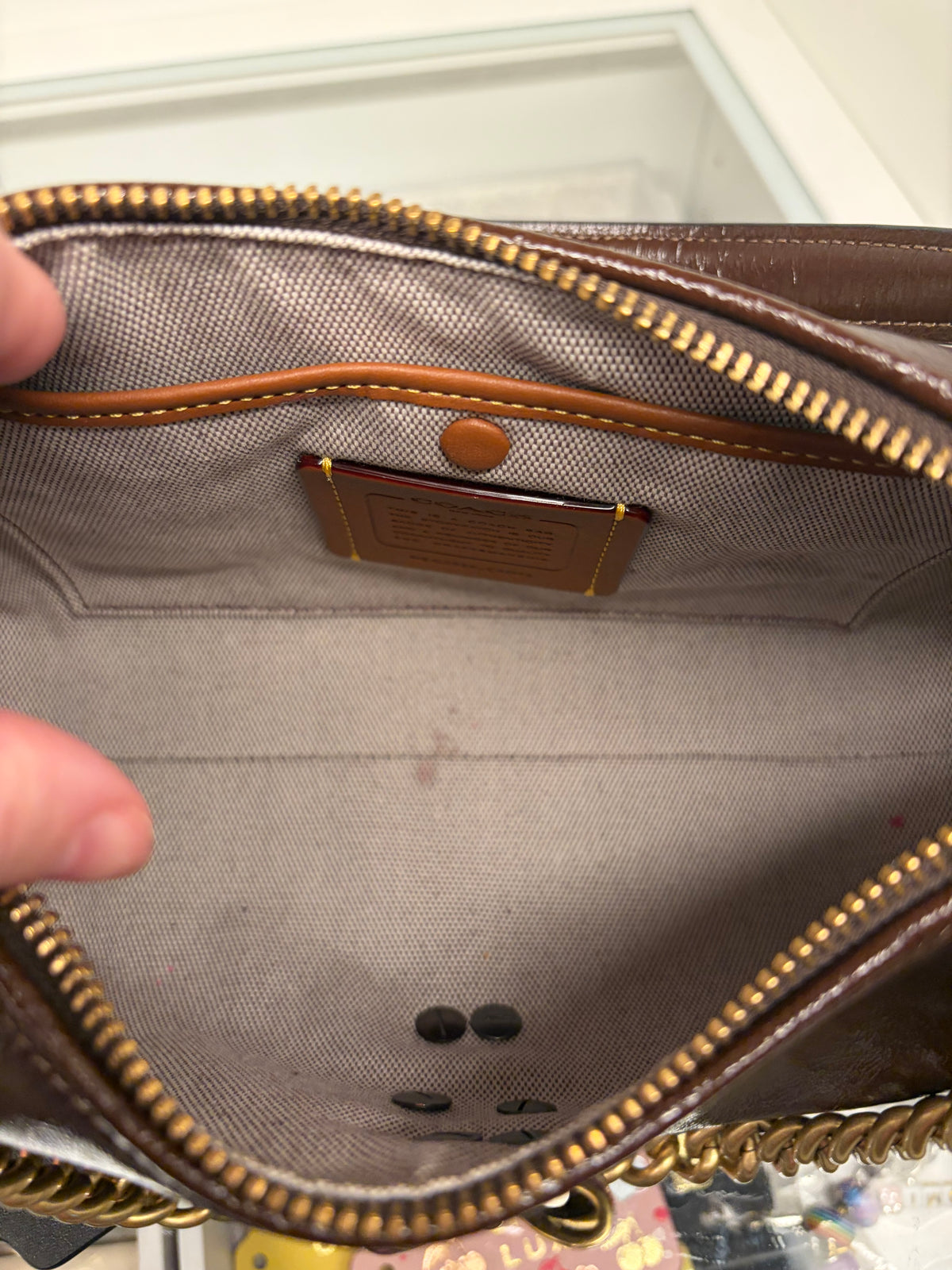 Coach Juliette 25 Maple Glazed Leather Shoulder Bag/Crossbody Coach Create Bows