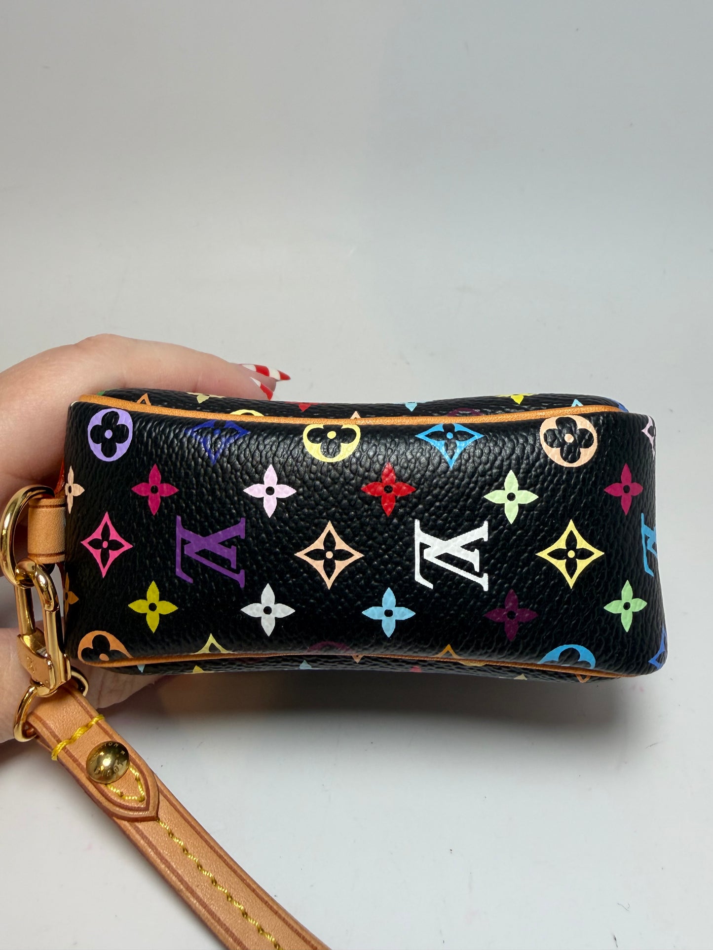 Louis Vuitton Trousse Wappity Pouch/Wristlet Murakami Black Multicolor Monogram