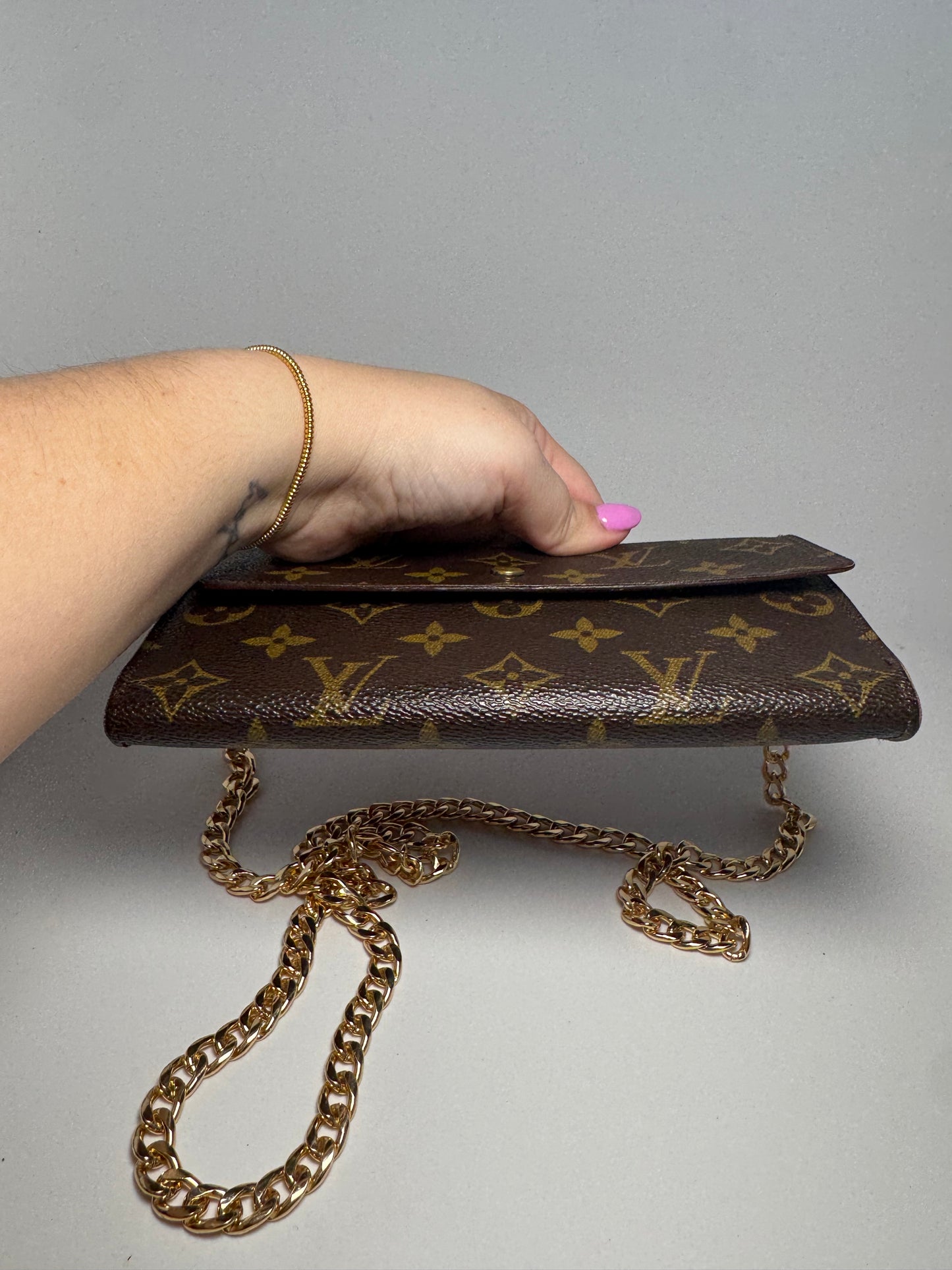 Louis Vuitton Trifold Monogram Wallet on Chain- July 1998