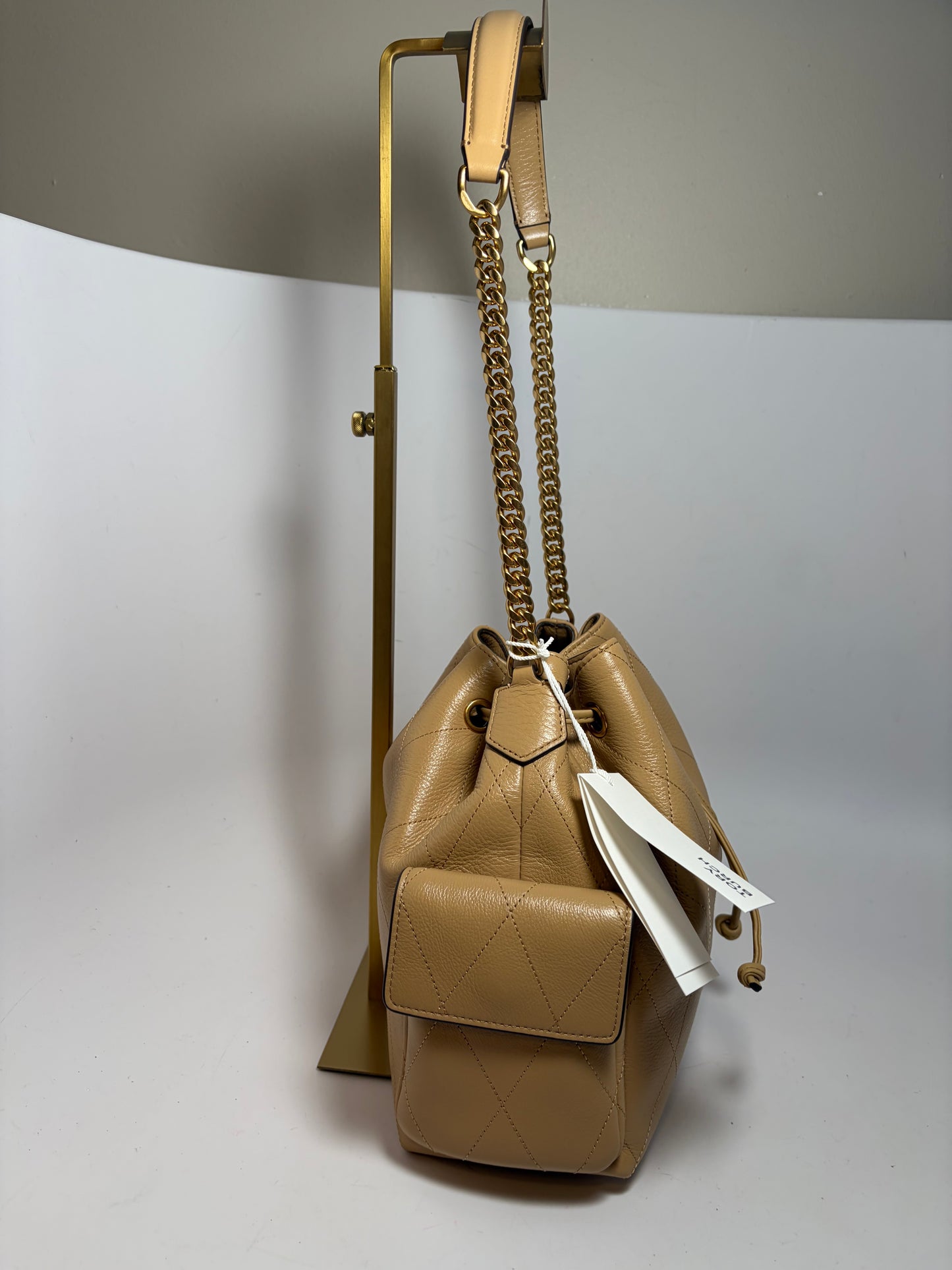 Tory Burch Small Charlie Drawstring Bag/Crossbody in Pecan NWT