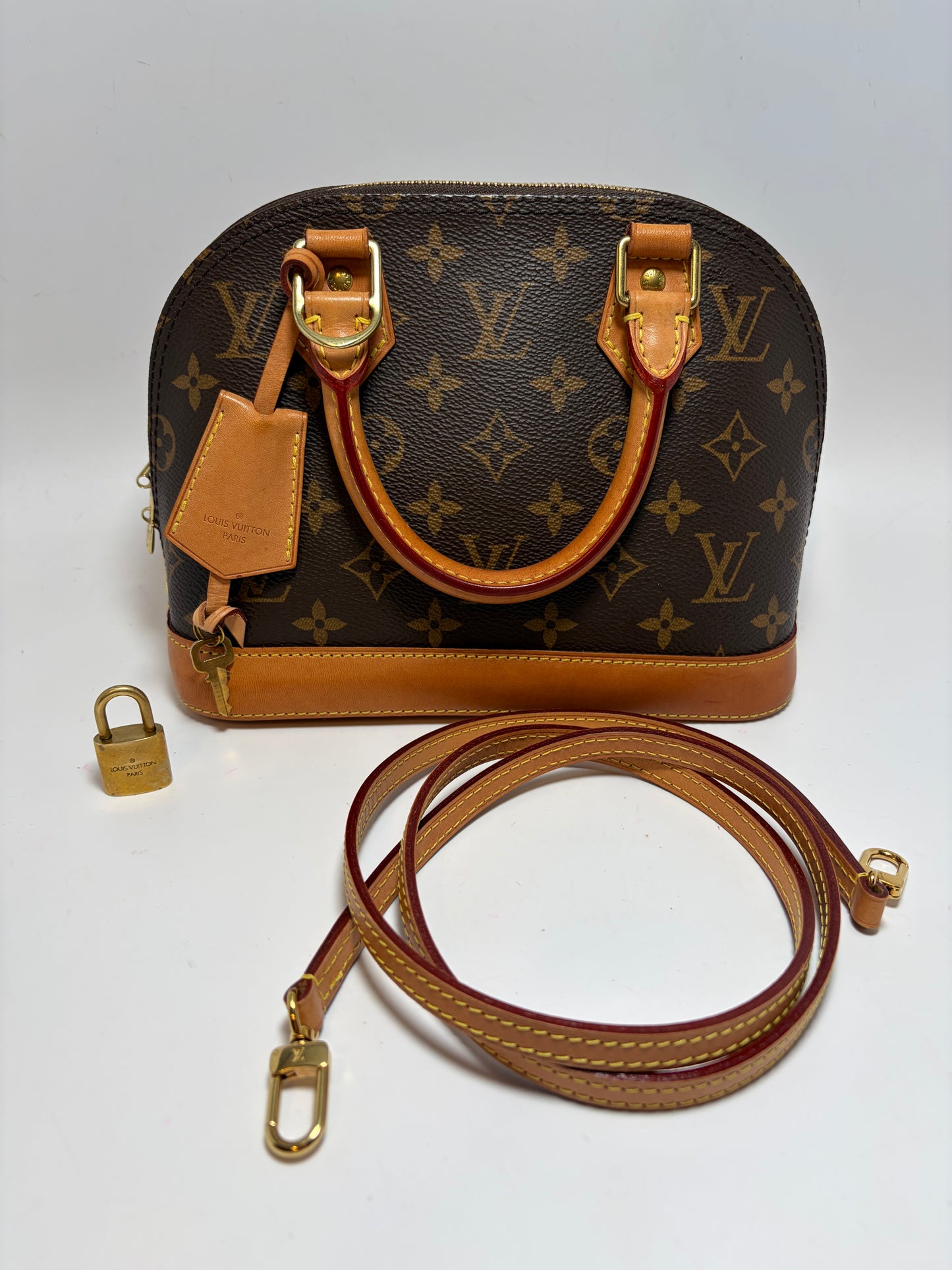 Louis Vuitton Alma BB Monogram with COA & Crossbody Strap