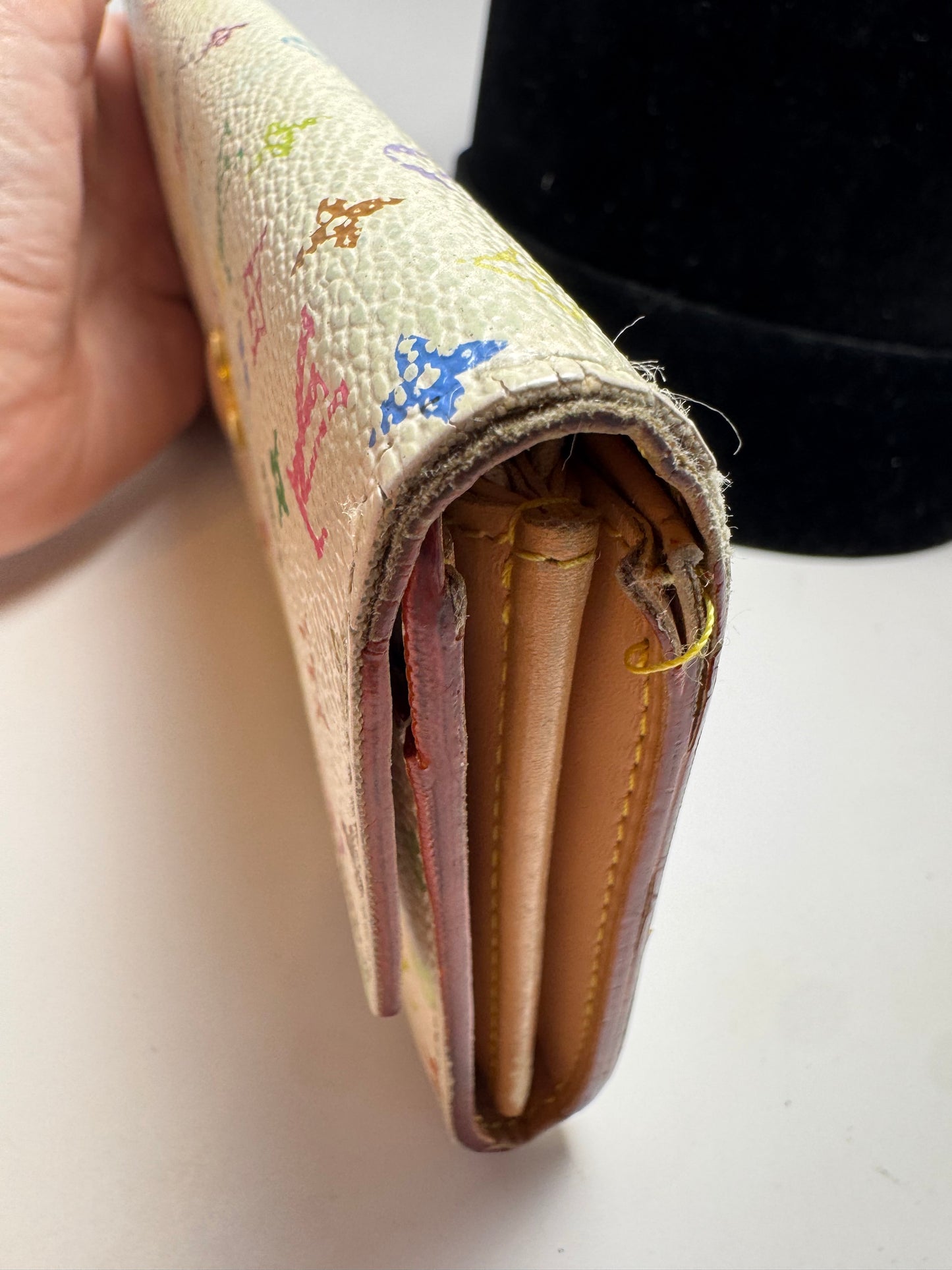Louis Vuitton Sarah White Multicolor Wallet- FAIR condition
