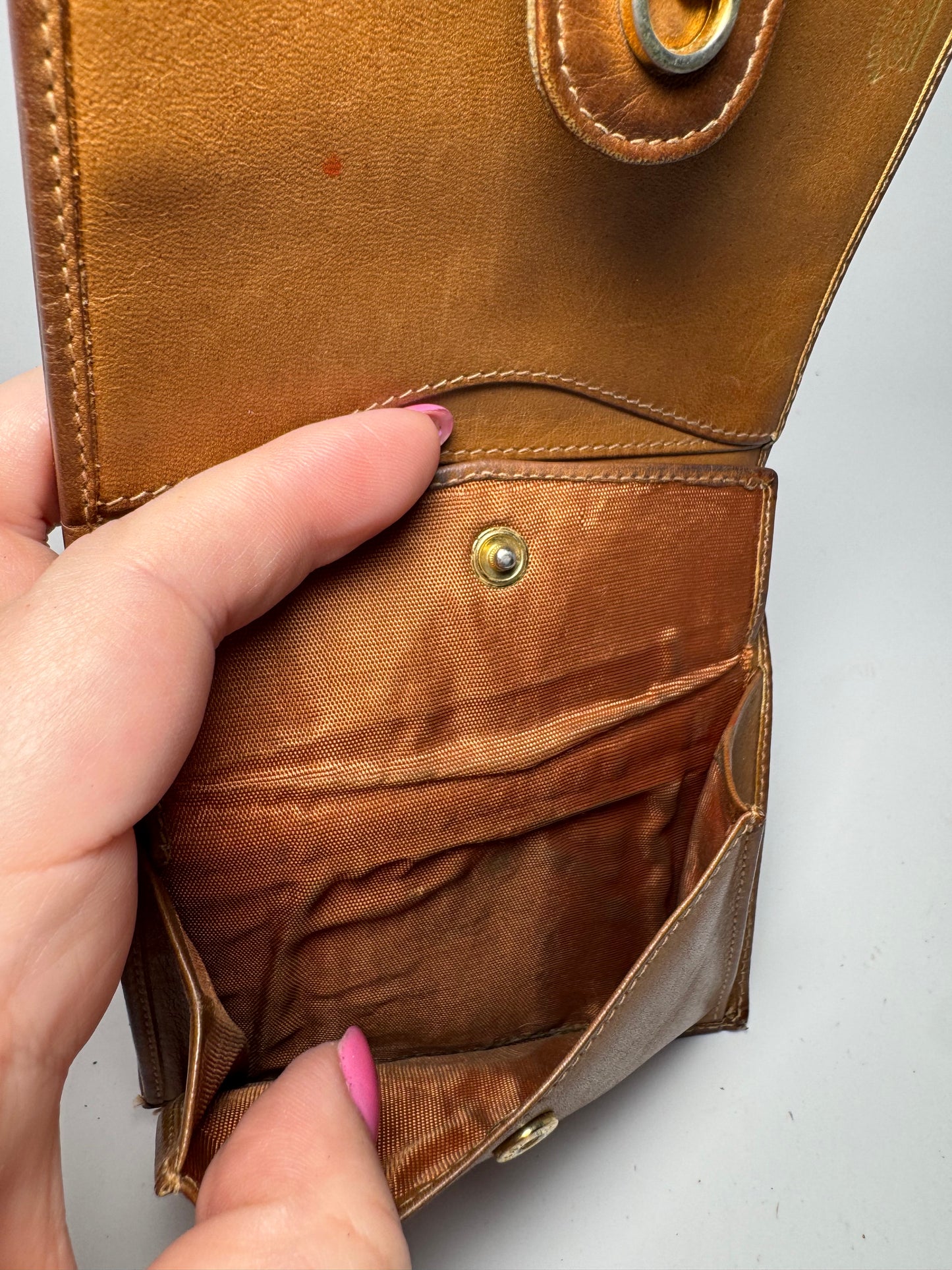 Gucci Vintage Web Canvas & Leather Micro G Bifold Snap Wallet Brown