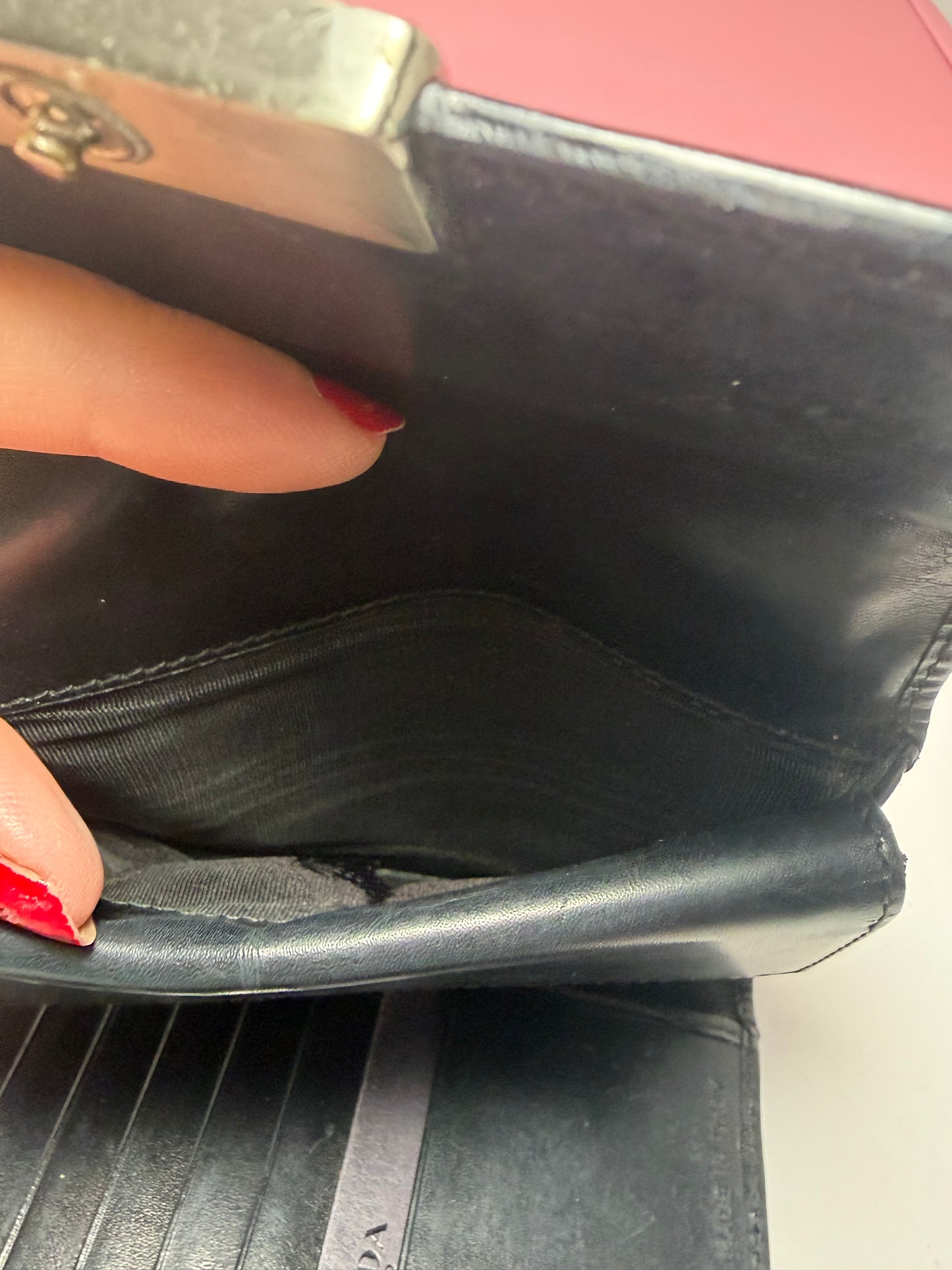 Prada Black Leather Trifold Wallet