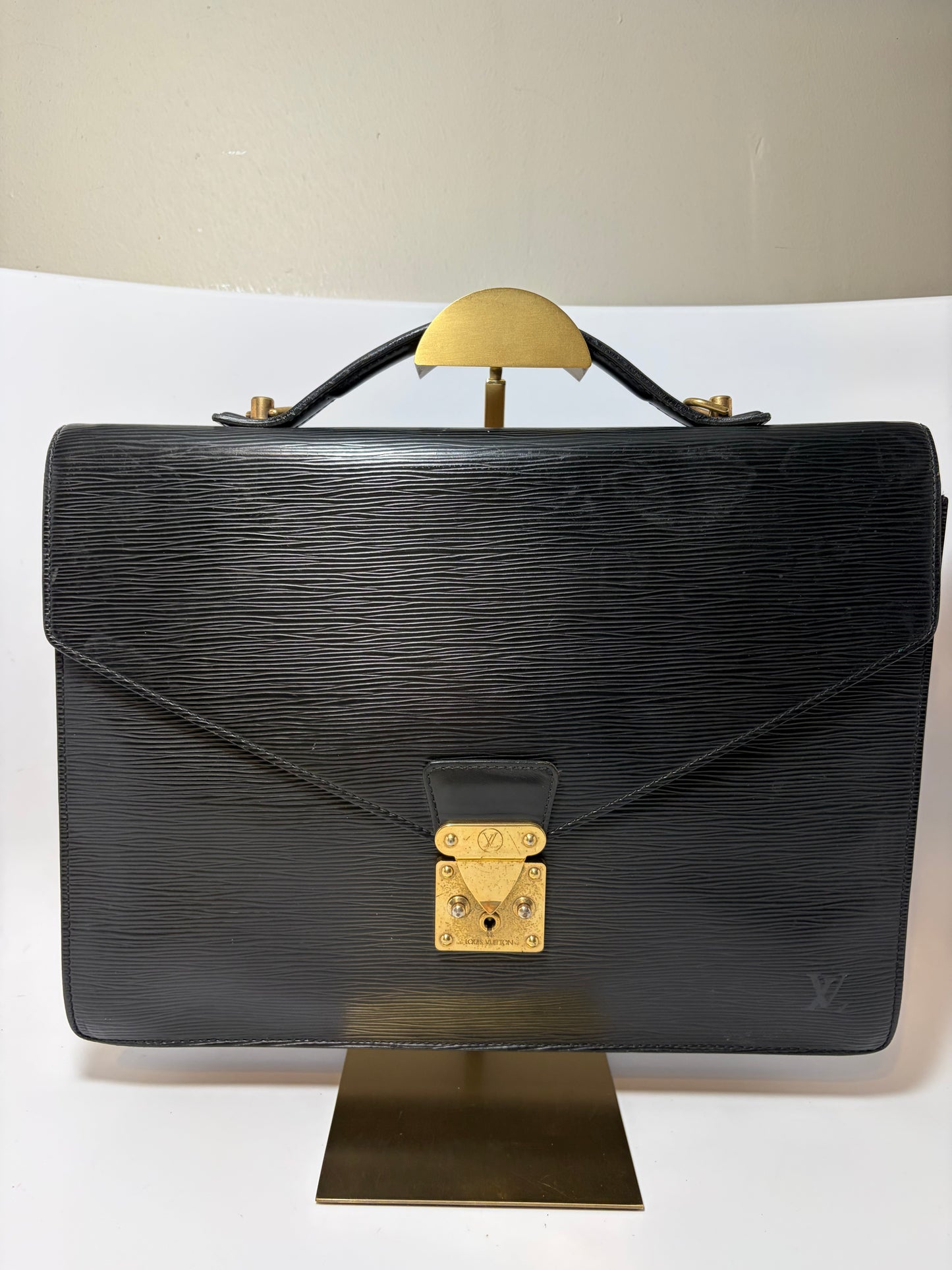 Louis Vuitton Black Epi Monceau Serviette Metis/Laptop Holder/Briefcase/Document Holder