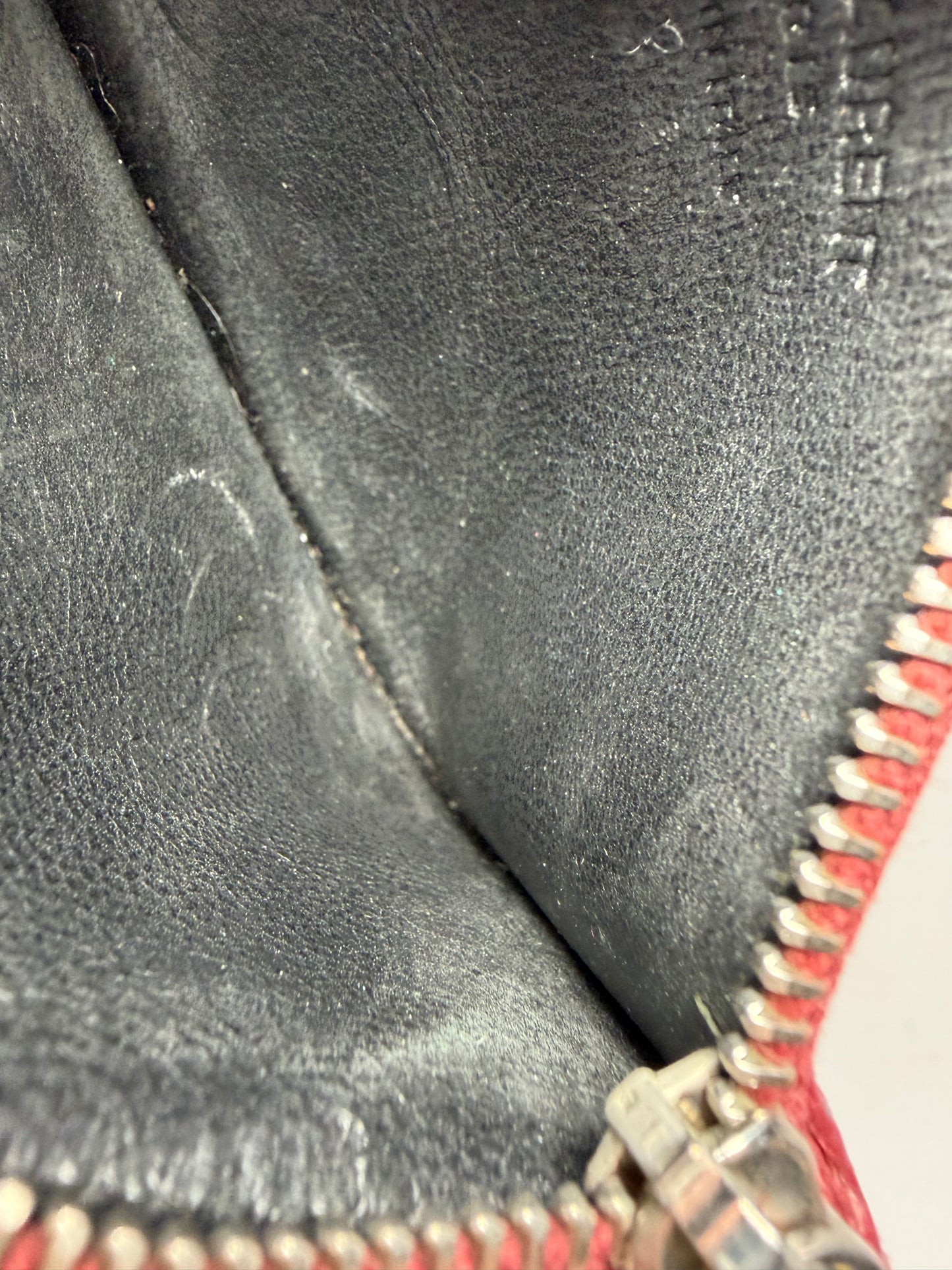 Saint Laurent Burgundy Pebble Leather Card Holder Wallet- Fair Condition