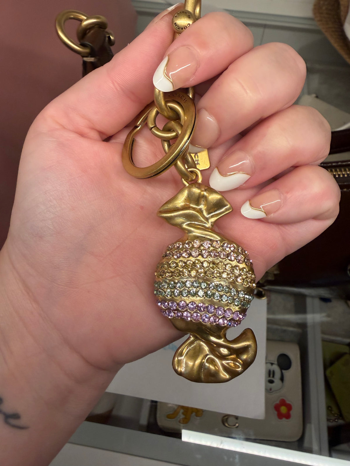 Coach Rainbow Crystal Candy Bag Charm