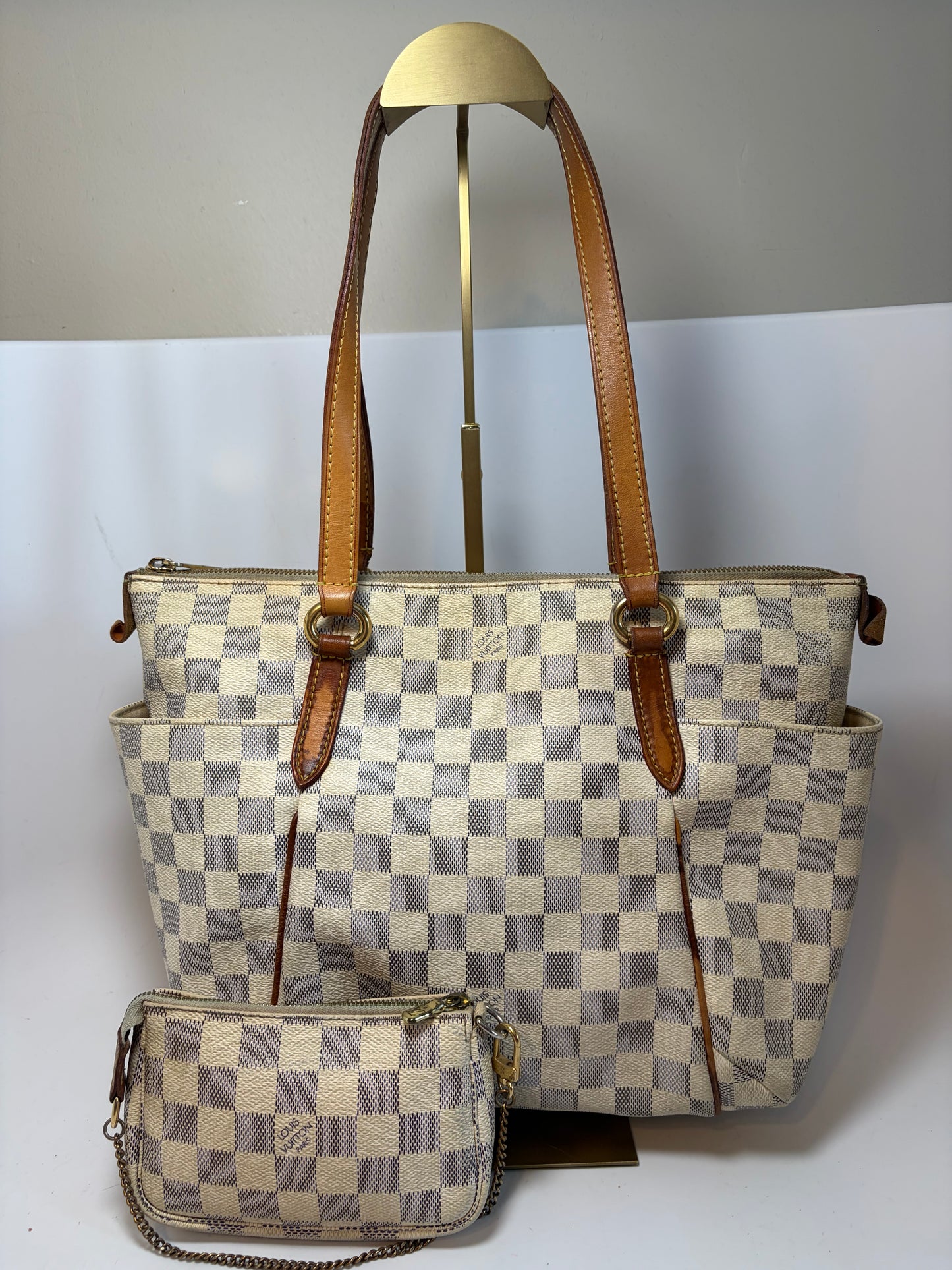Louis Vuitton Damier Azur PM Tote with Mini Pochette Set