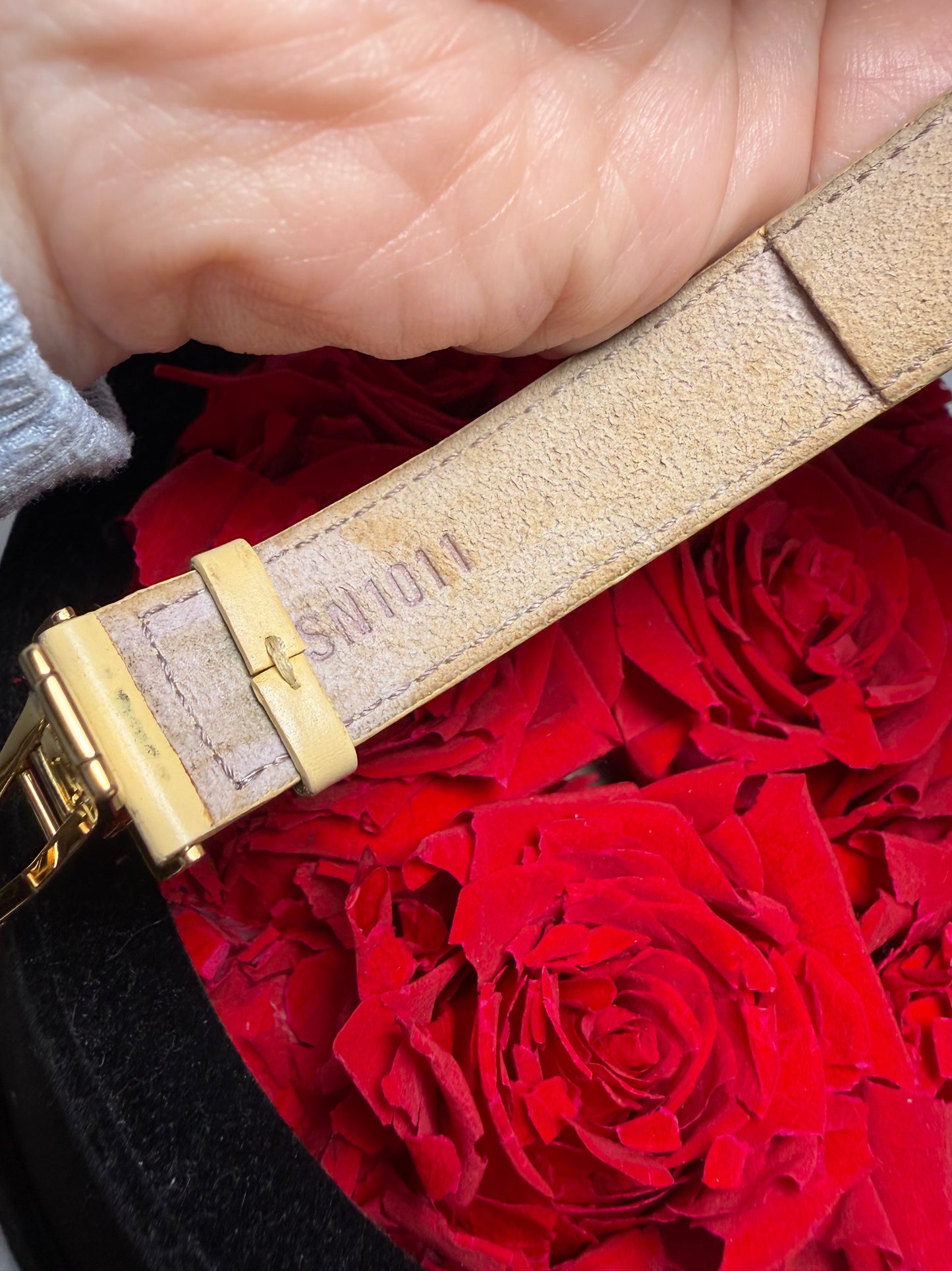 Louis Vuitton Good Luck Bracelet in Beige Leather w/Dust Bag