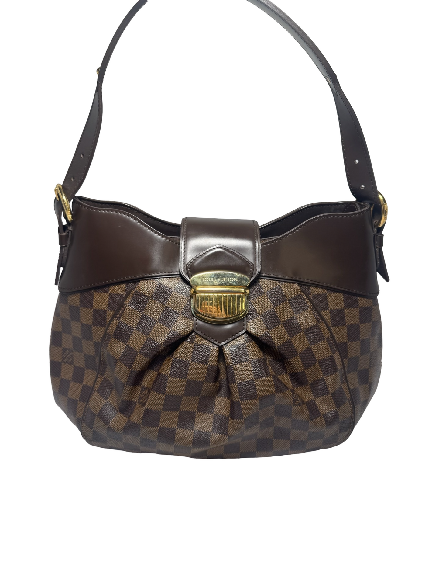 Louis Vuitton Sistina MM Damier Ebene Pleated Shoulder Bag
