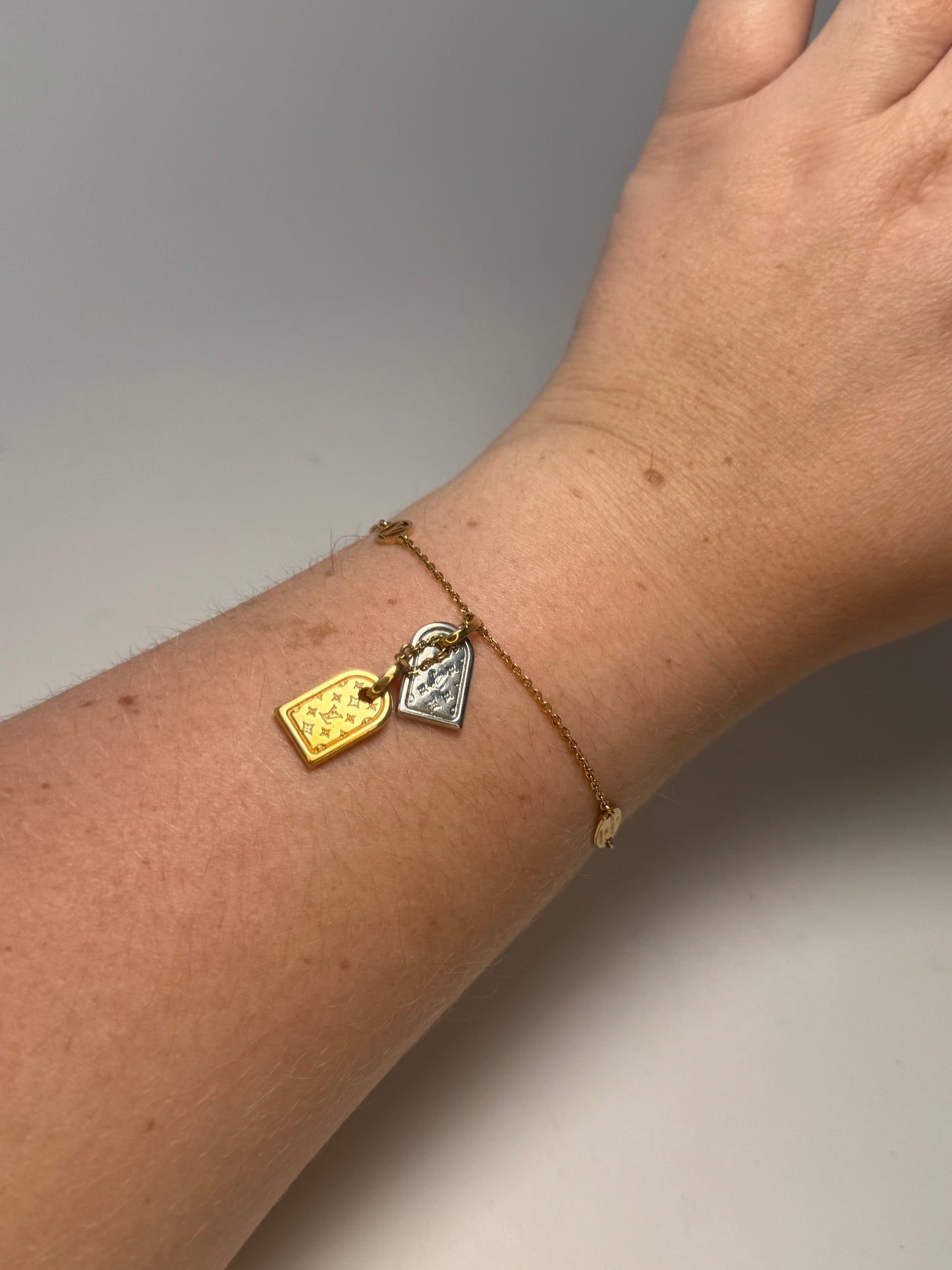 Louis Vuitton Nanogram Bracelet Gold & Silver Tags