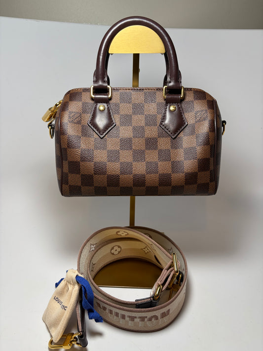 Louis Vuitton Speedy 20 Bandouliere Damier Ebene w/COA, dust bag & box