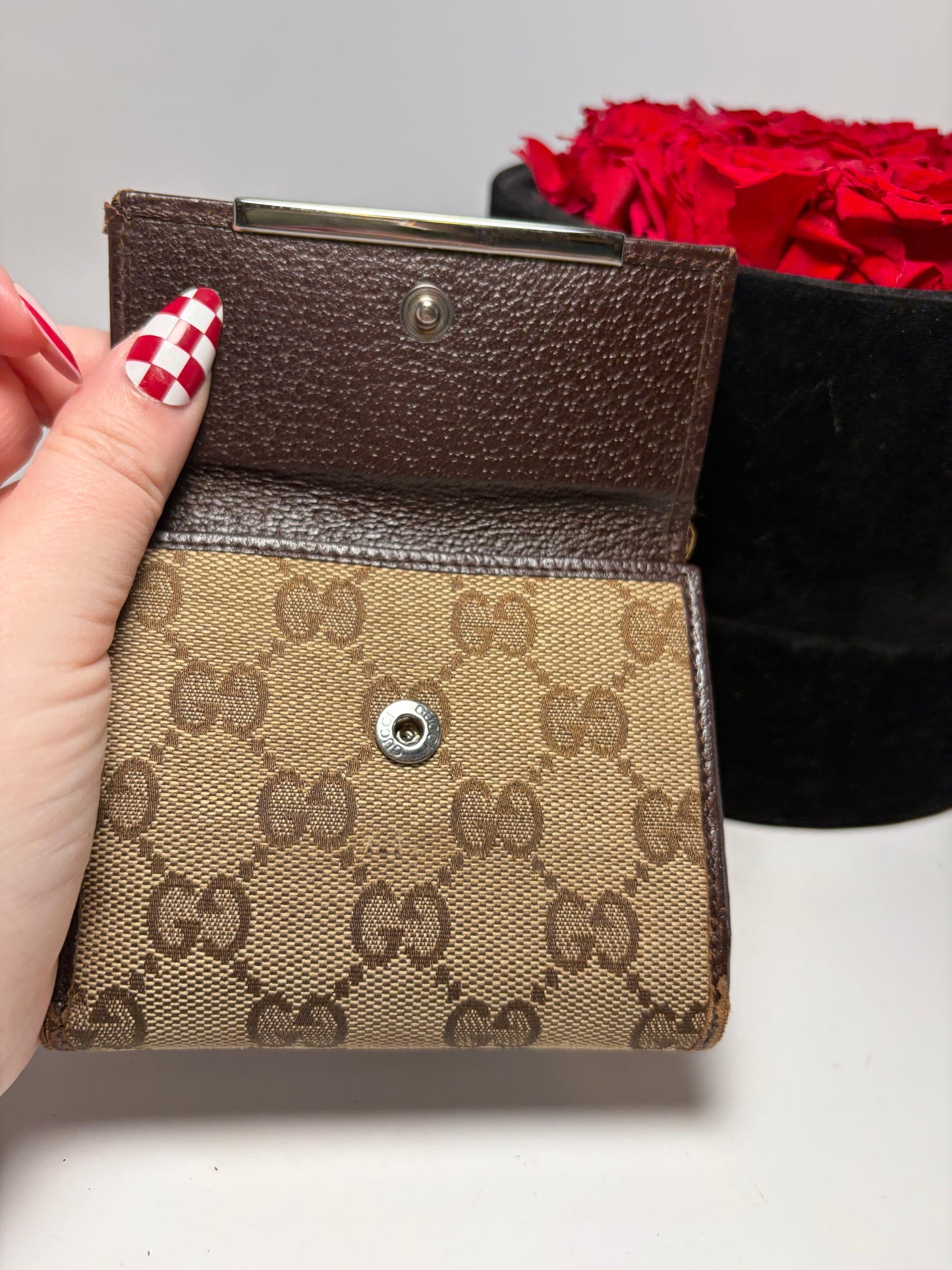 Gucci Canvas & Leather Compact Wallet