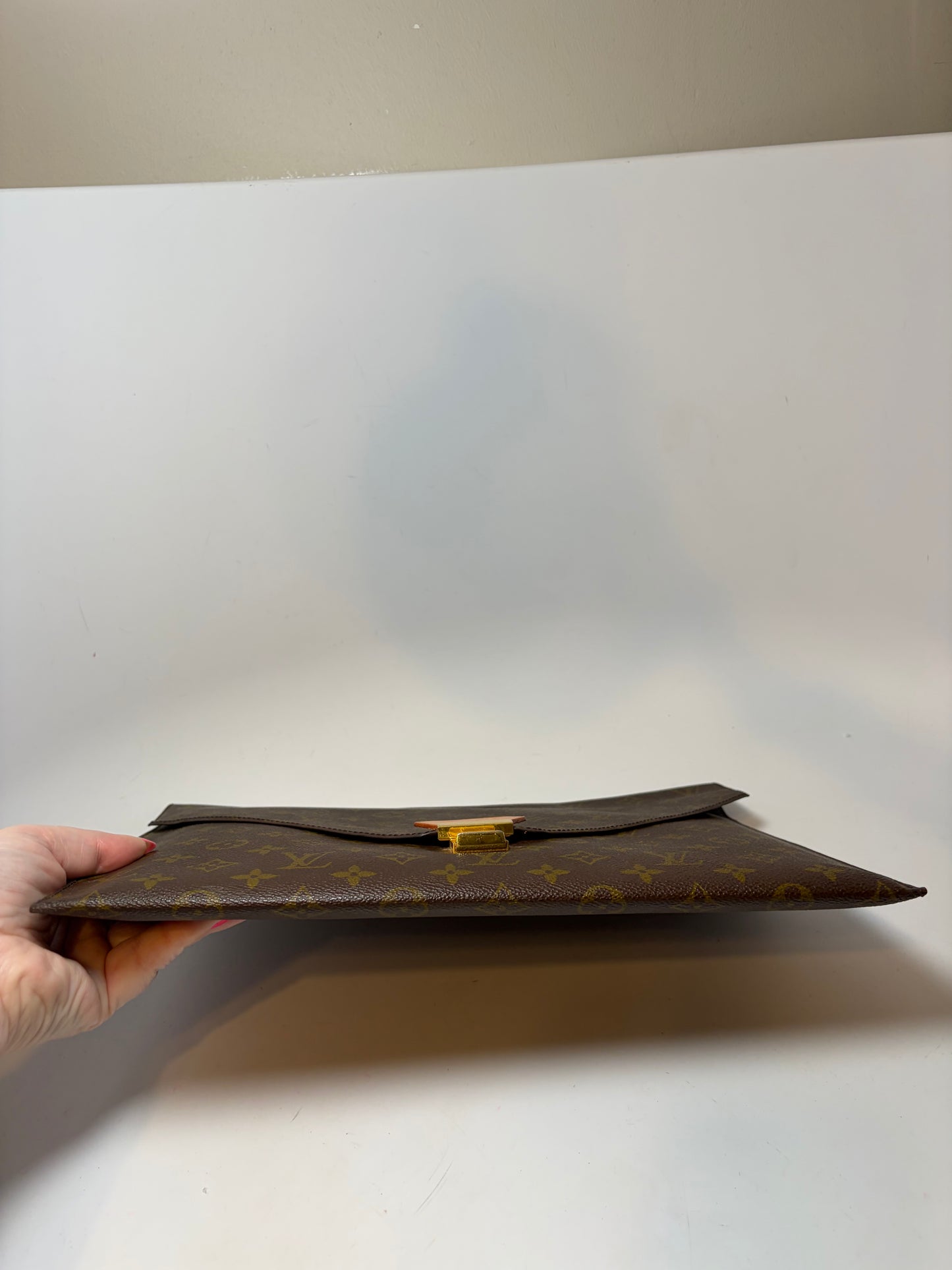 Louis Vuitton Monogram Poche Plate Envelope Clutch/Laptop Holder/Document Holder Vintage