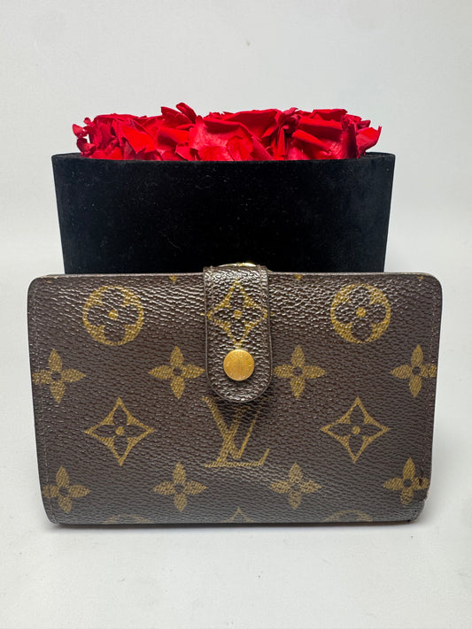 Louis Vuitton French Purse Kiss Lock Monogram Wallet-Fair Condition