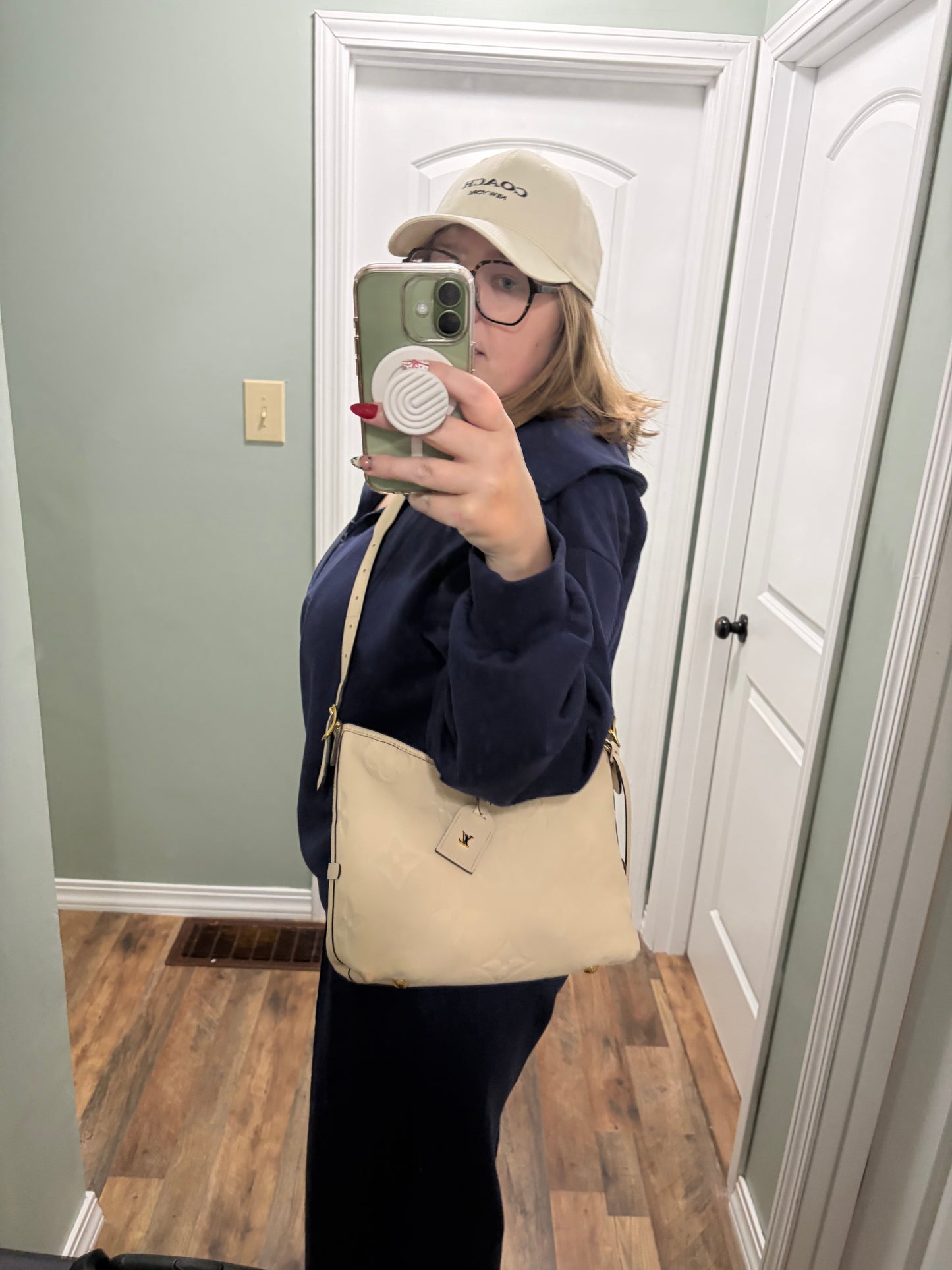 Louis Vuitton Caryall PM Monogram Empriente Leather Shoulder Bag/Crossbody in Cream