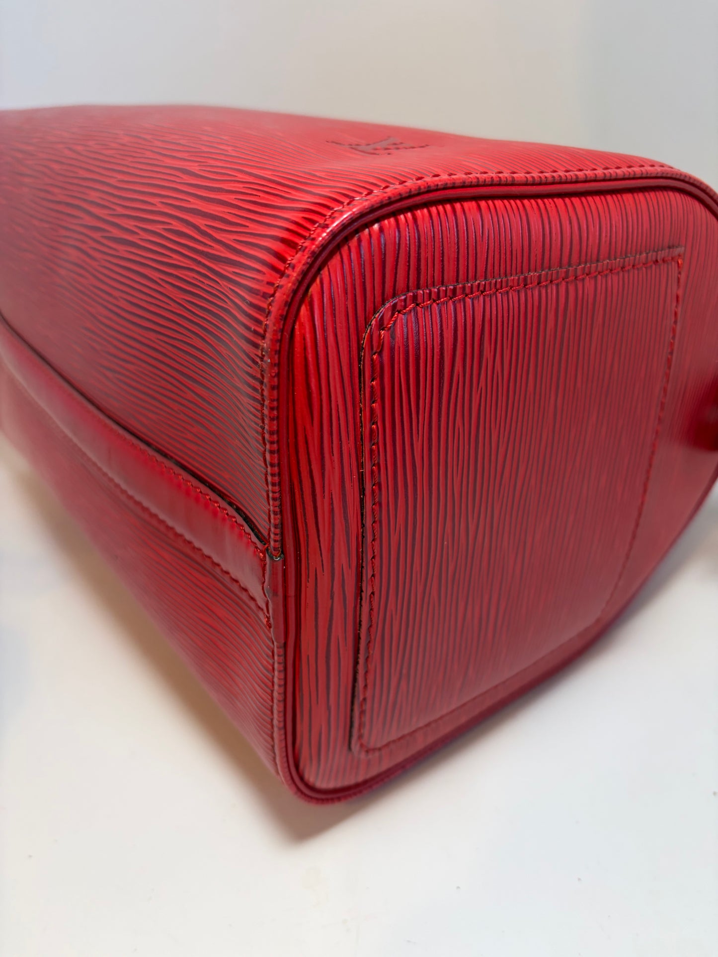 Louis Vuitton Speedy 25 Red Epi Leather, Made in France June 1994