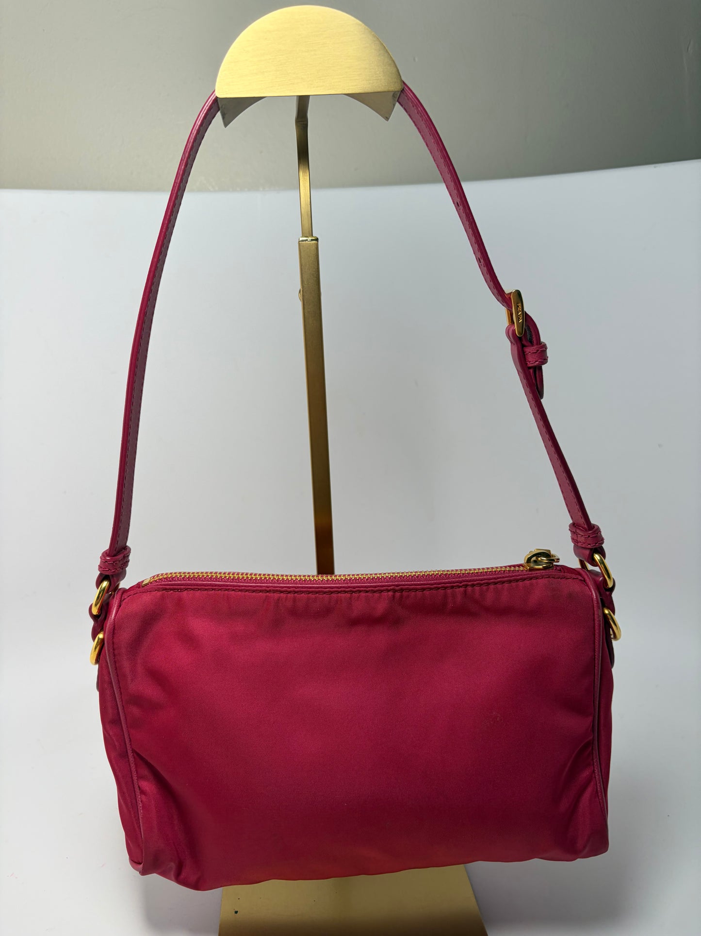 Prada Tessuto Peonia Pink Nylon Shoulder Bag