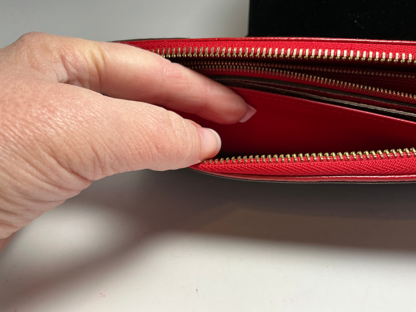 Louis Vuitton Retiro Monogram & Red Leather Wallet