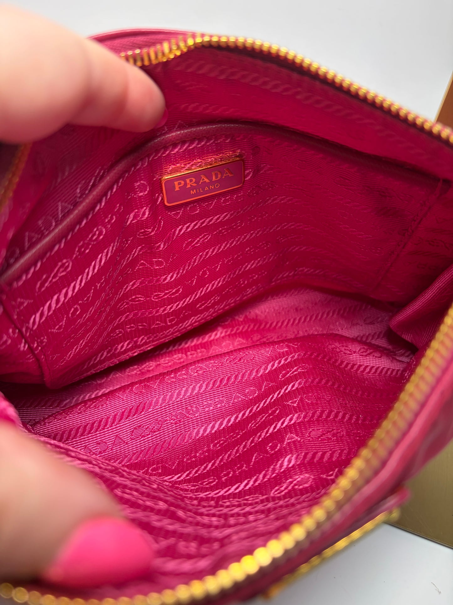 Prada Tessuto Peonia Pink Nylon Shoulder Bag