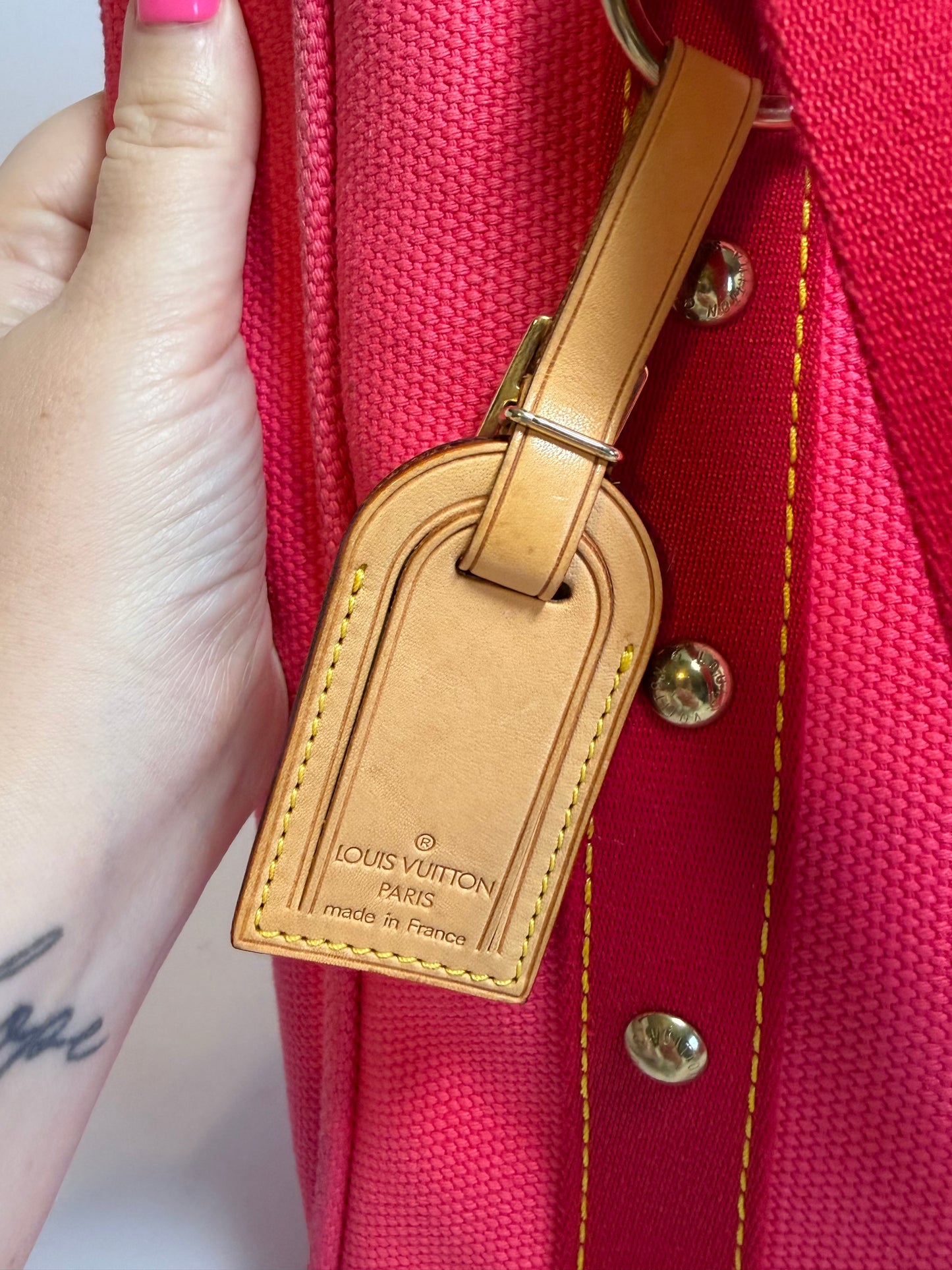 Louis Vuitton Antigua Cabas MM Pink Shoulder Bag Tote