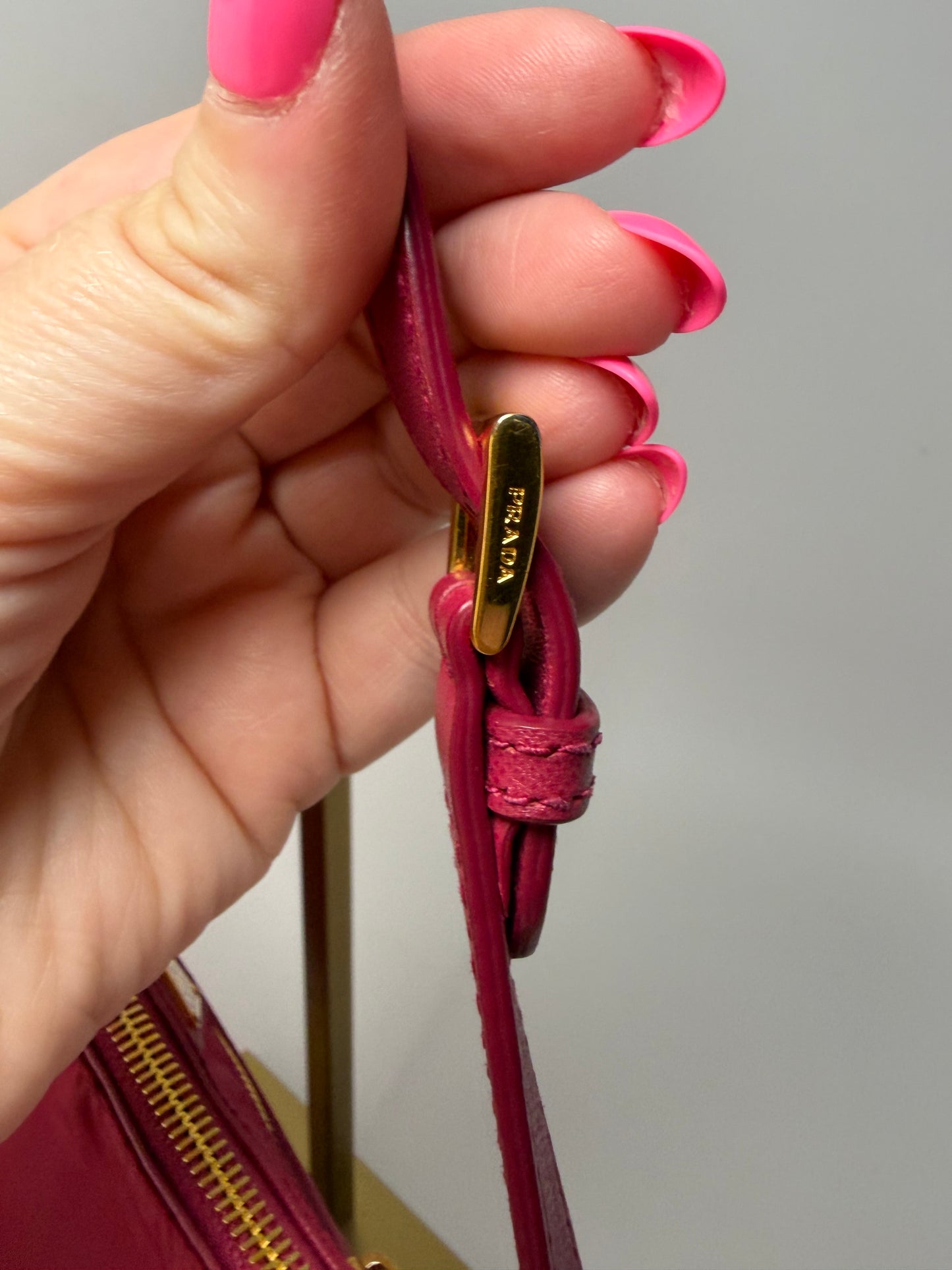 Prada Tessuto Peonia Pink Nylon Shoulder Bag