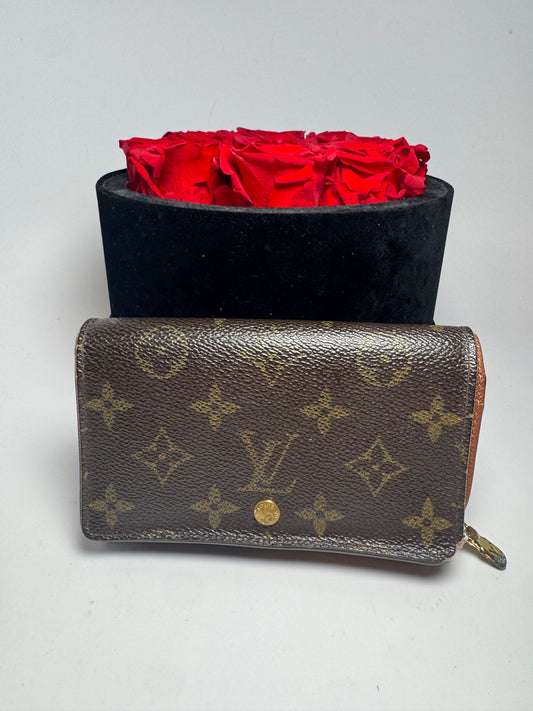 Louis Vuitton Porte Monnaie Tresor Monogram Compact Wallet, Made in France January 2003