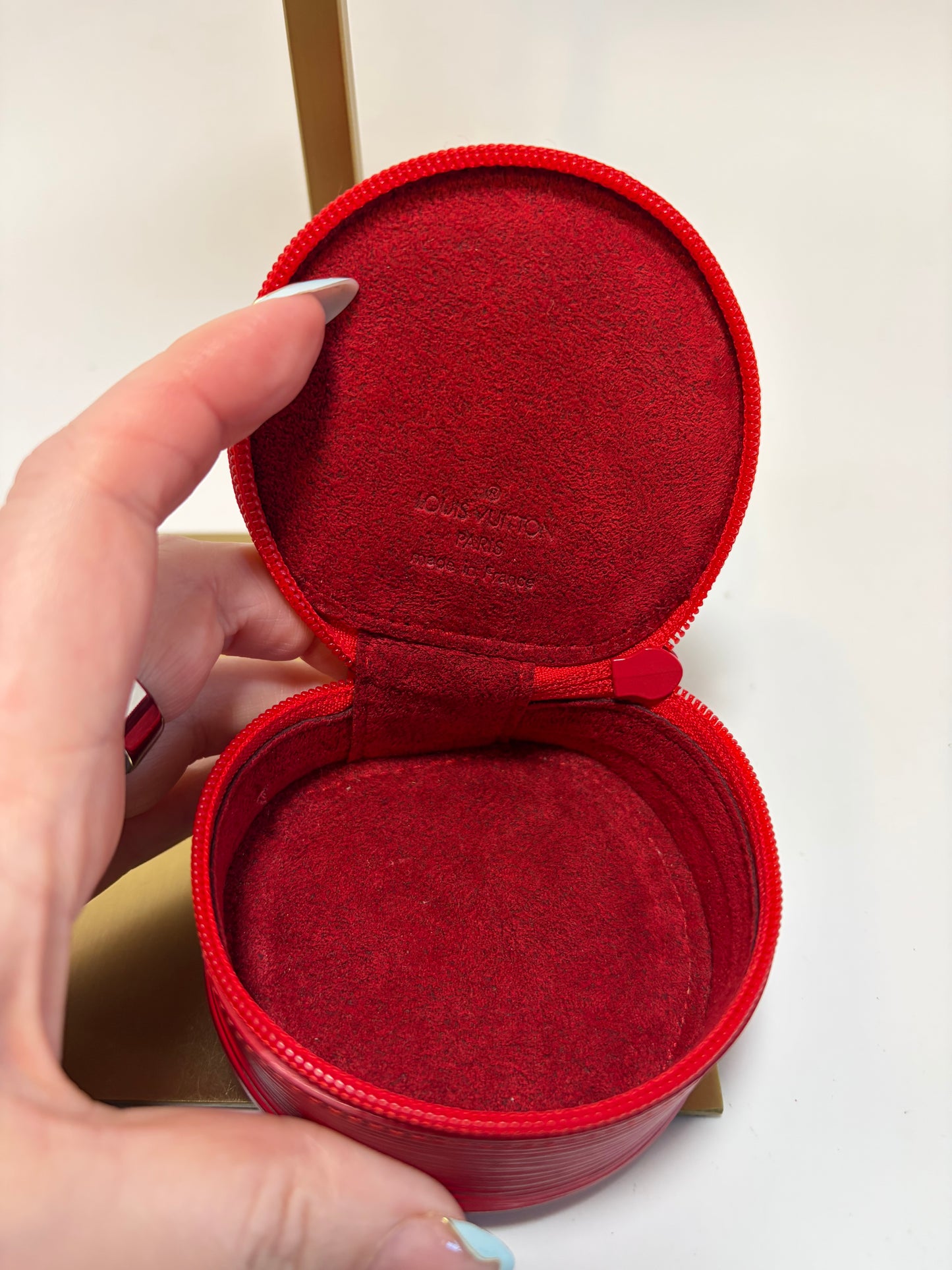 Louis Vuitton Red Epi Leather Travel Jewelry Case w/Dust Bag