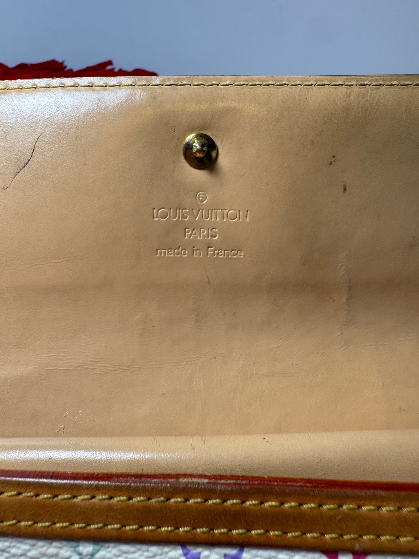 Louis Vuitton Porte Tressor Trifold White Multicolor Monogram Wallet
