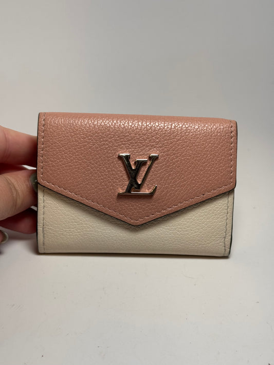 Louis Vuitton Calfskin Lockmini Wallet Rose Ballerine Maito White Black
