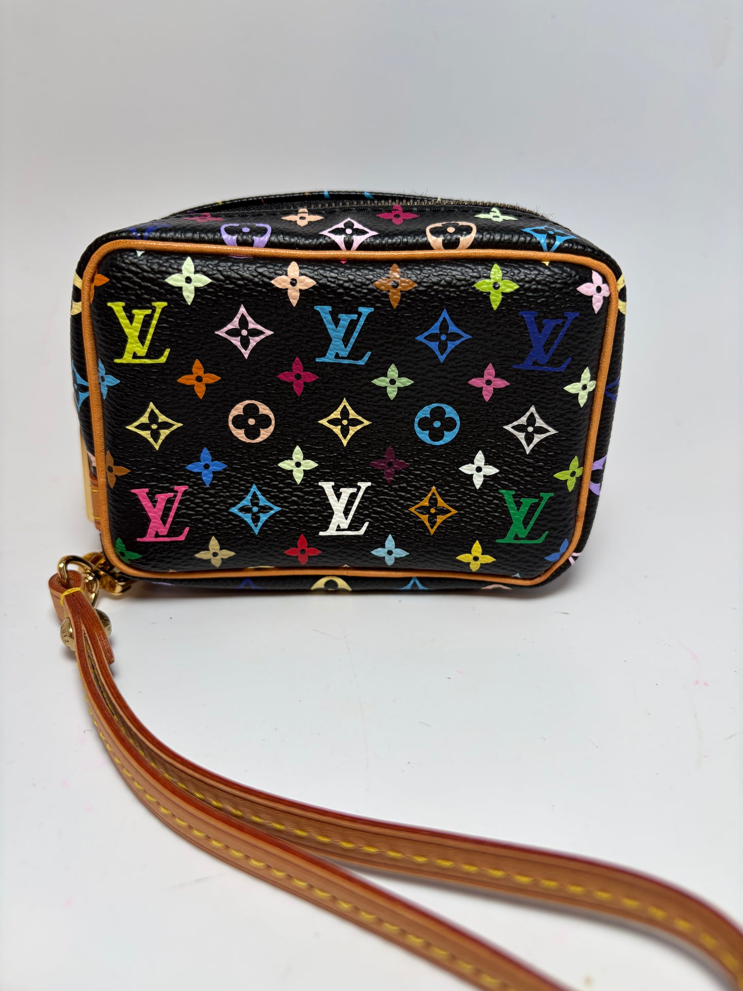 Louis Vuitton Trousse Wappity Pouch/Wristlet Murakami Black Multicolor Monogram