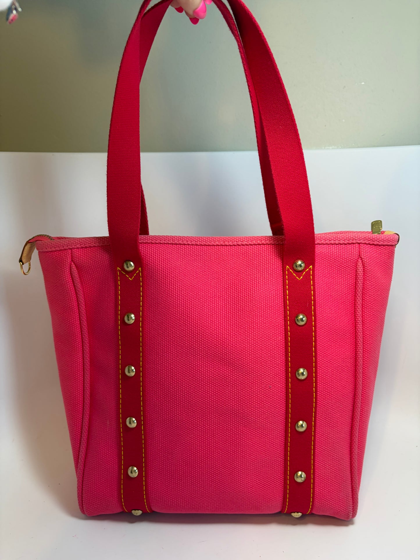 Louis Vuitton Antigua Cabas MM Pink Shoulder Bag Tote