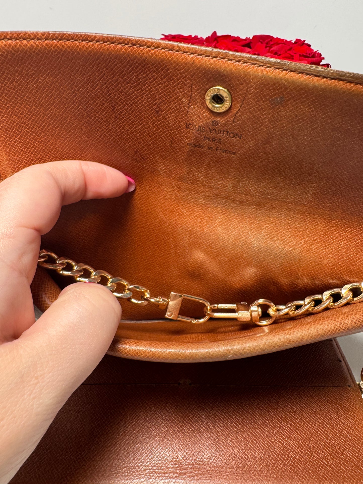 Louis Vuitton Sarah Trifold Monogram Wallet on Chain