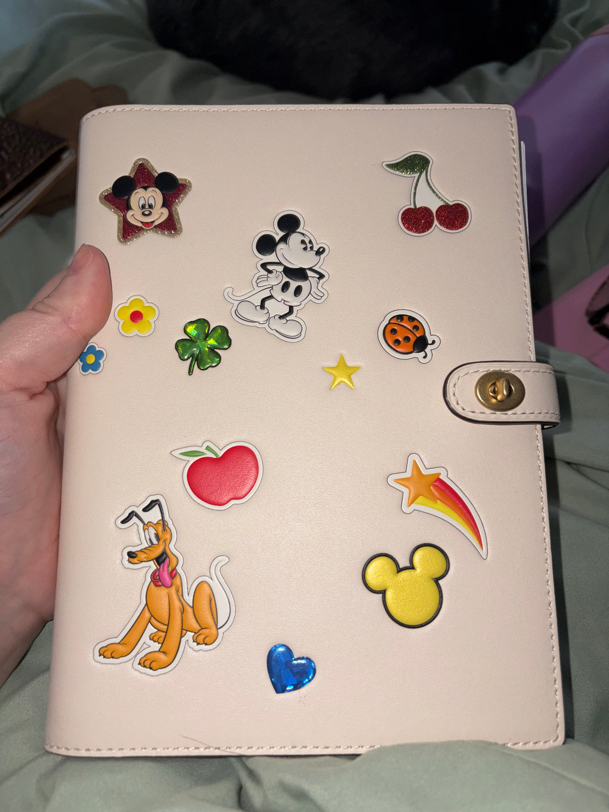 Coach x Disney Mickey & Friends Stickers Leather Notebook Gently Used