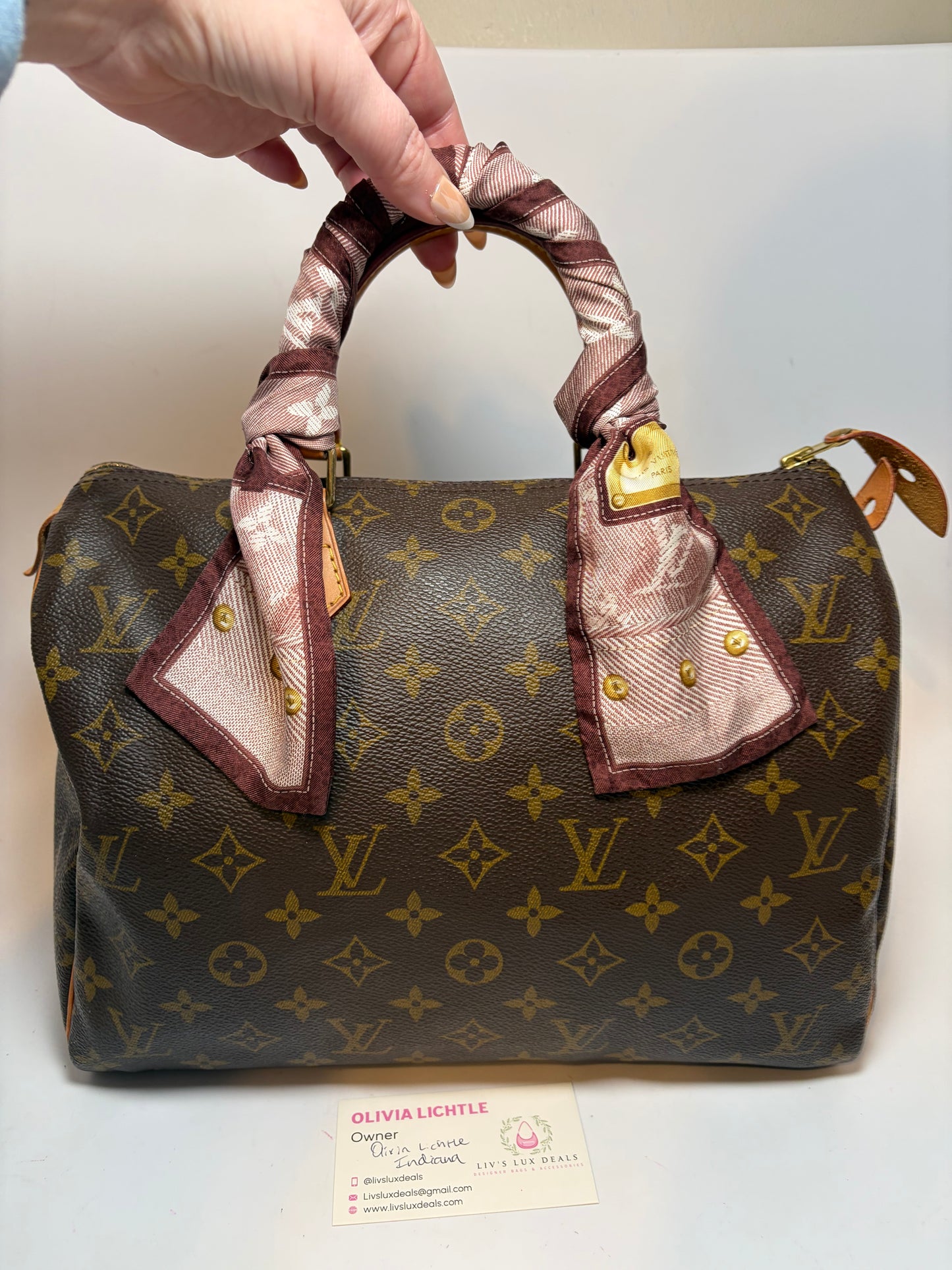 Louis Vuitton Silk BB Bandeau Denim Burgundy Monogram