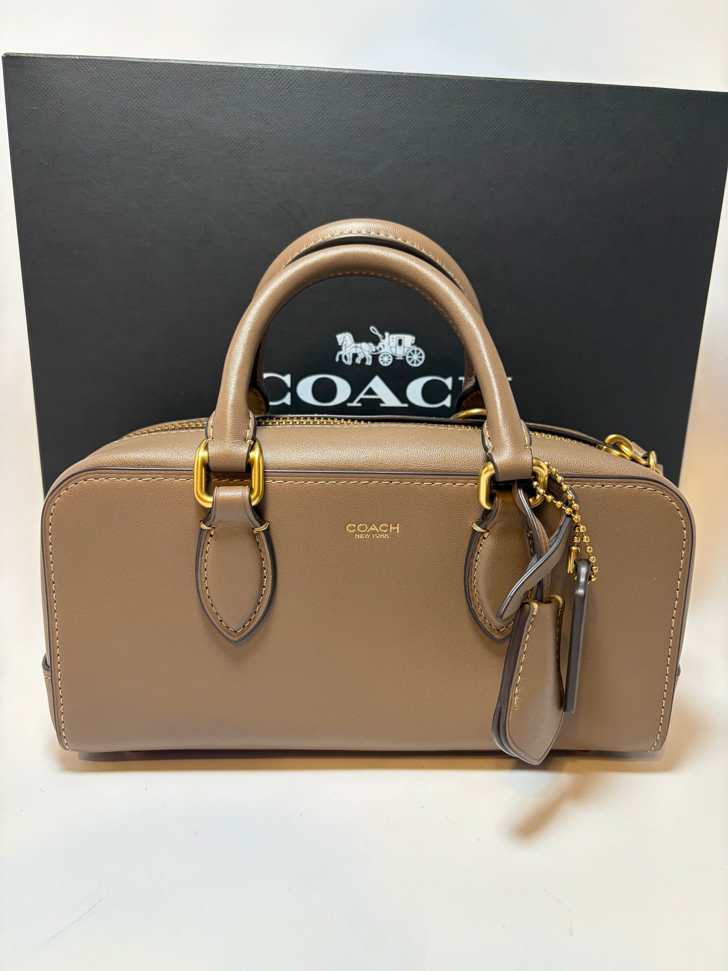Coach Bowery 22 Satchel in Dark Stone NWT