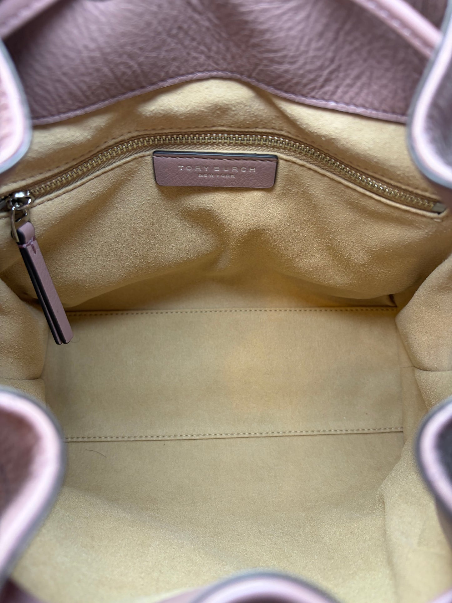 Tory Burch Quilted Small Charlie Drawstring Shoulder Bag/Crossbody in Mauve NWT & Dust Bag
