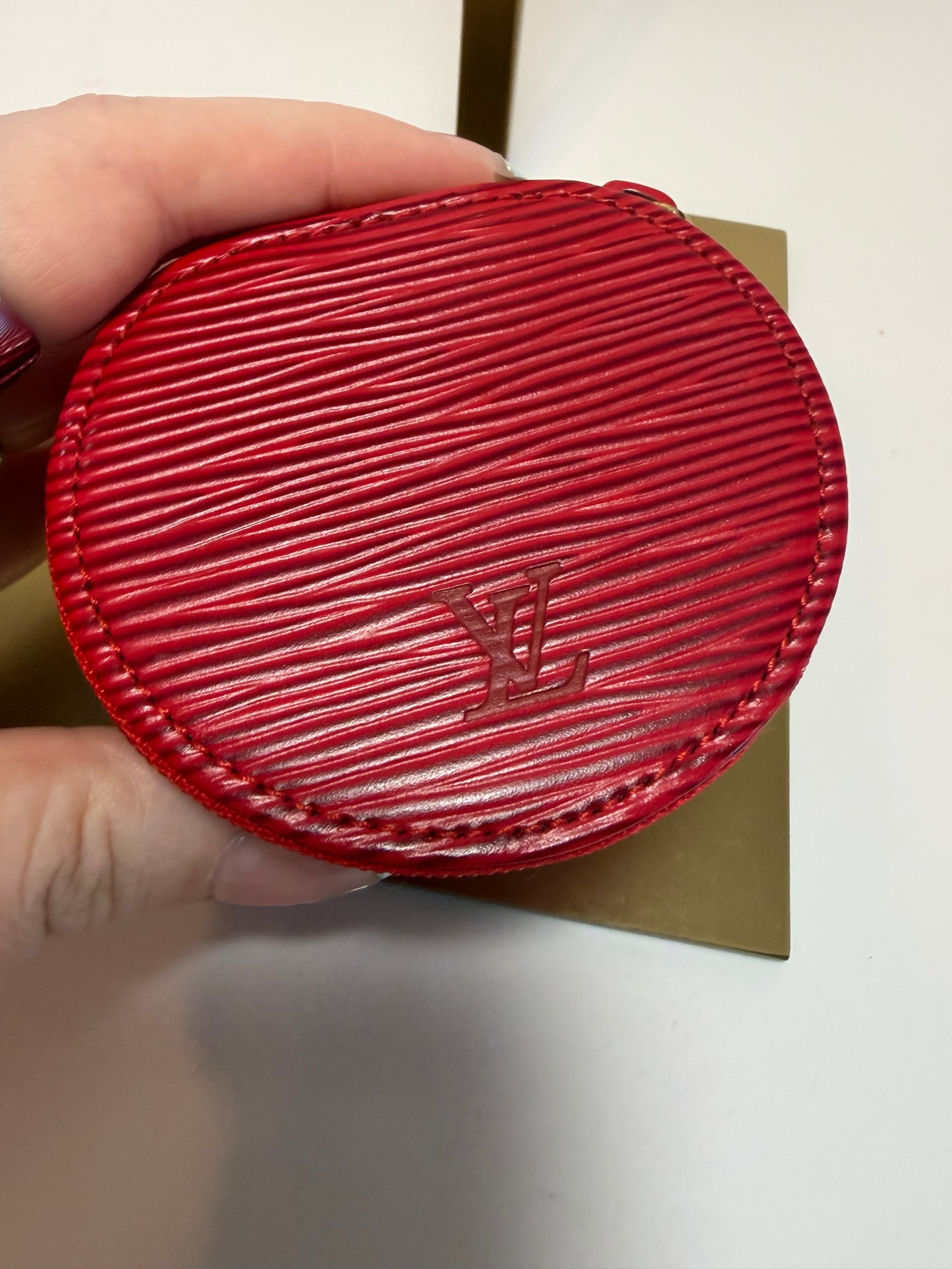 Louis Vuitton Red Epi Leather Travel Jewelry Case w/Dust Bag