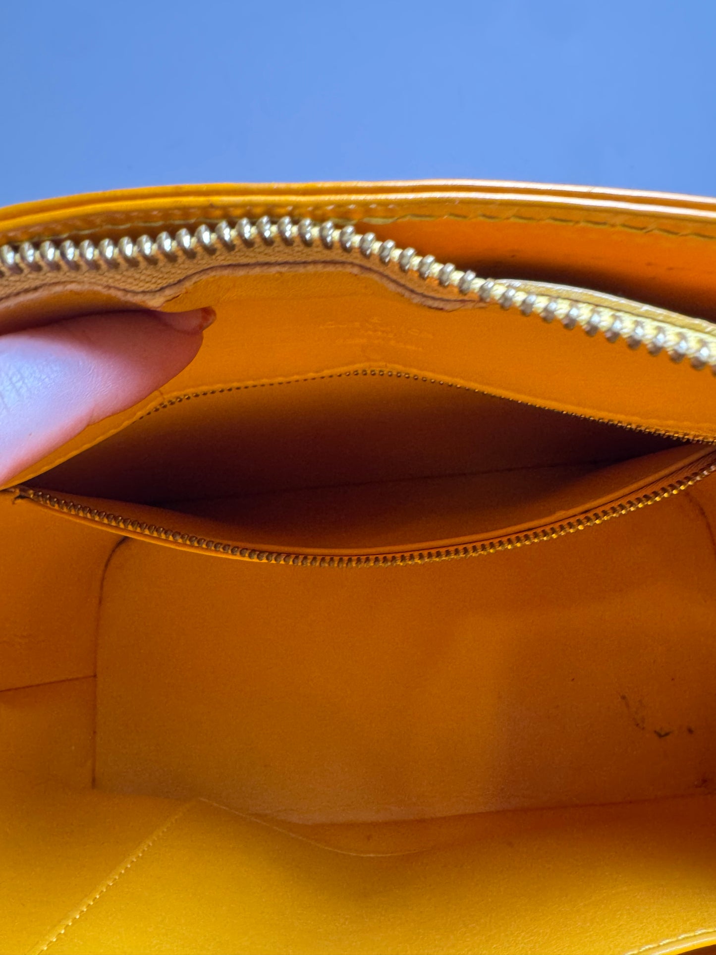 Louis Vuitton Sunset Orange Vernis Monogram Houston Tote