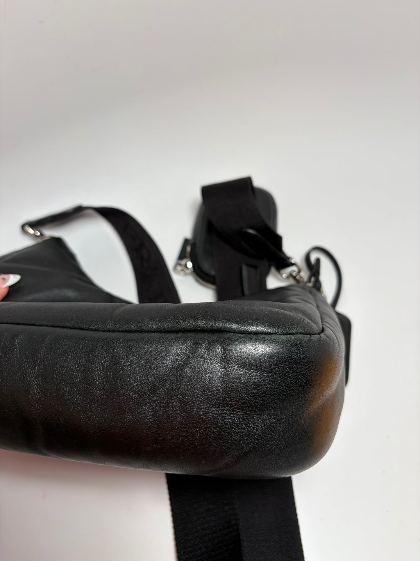 Prada Re-Edition 2005 Soft Padded Black Nappa (Lambskin) Leather Crossbody/Shoulder Bag