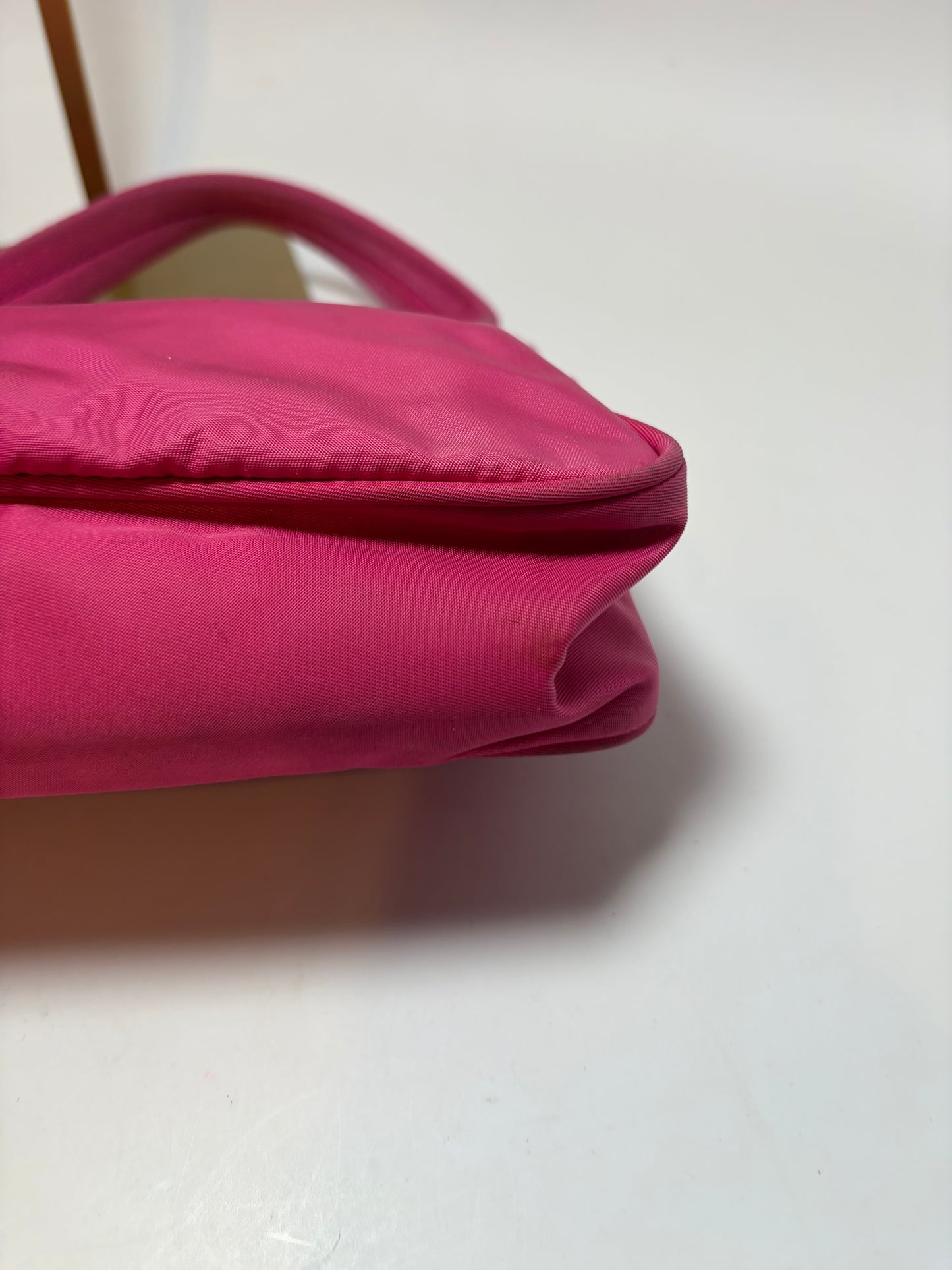 Prada Hot Pink Nylon Hobo Tessuto Mini Hand Bag