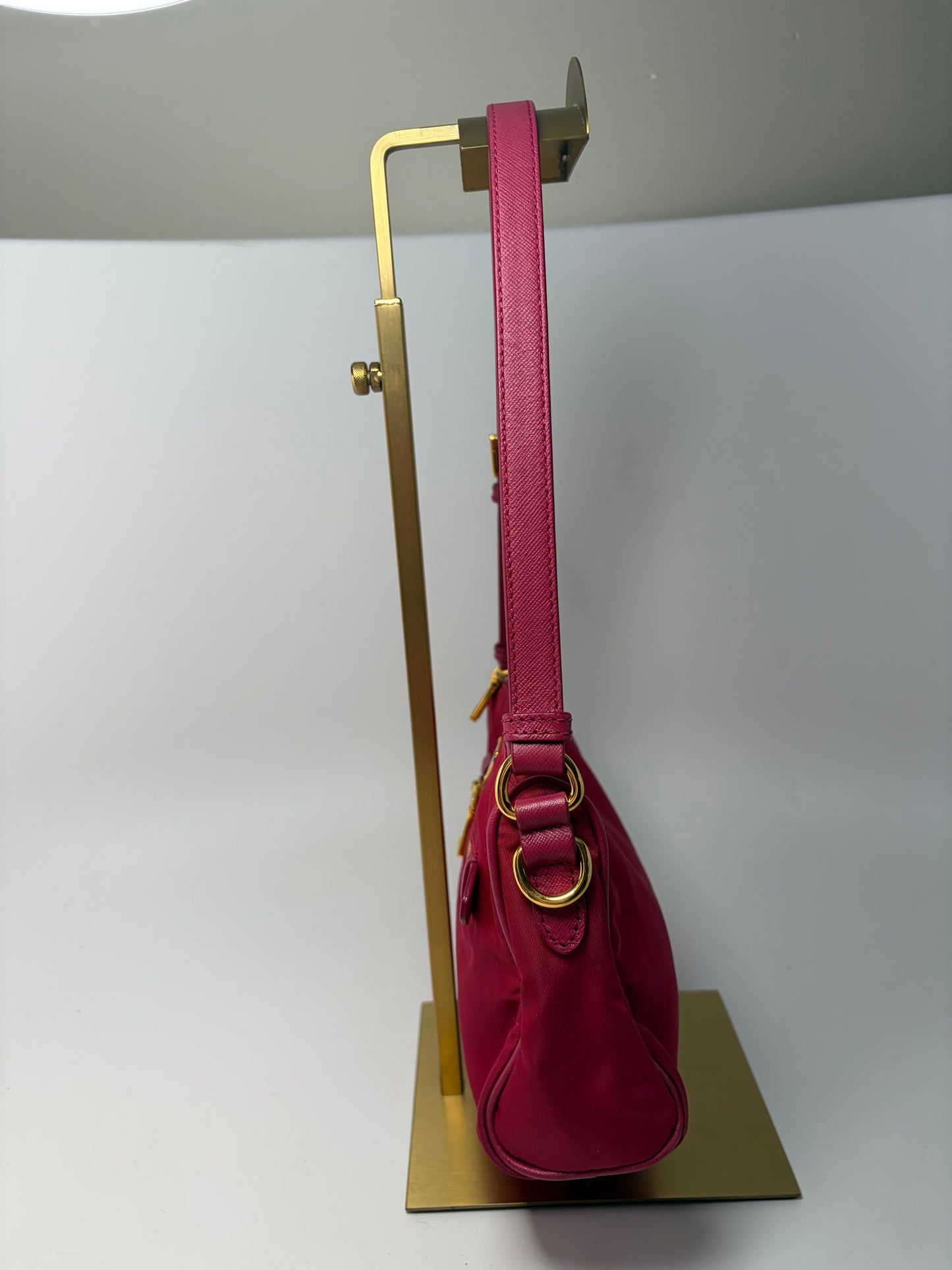Prada Tessuto Peonia Pink Nylon Shoulder Bag