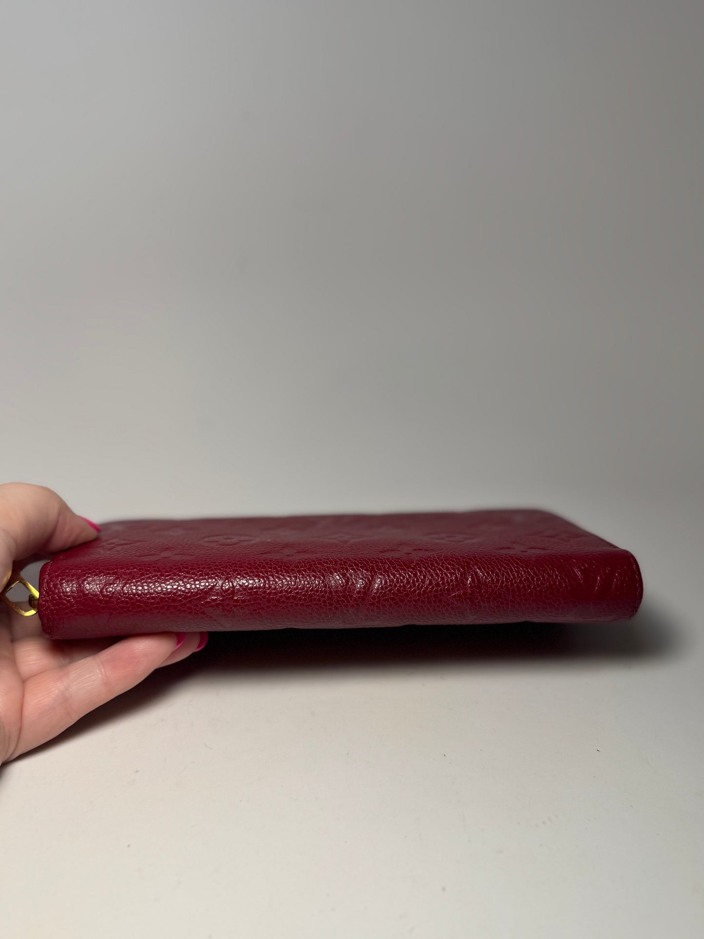 Louis Vuitton Cerise Red Monogram Empriente Leather Zippy Wallet