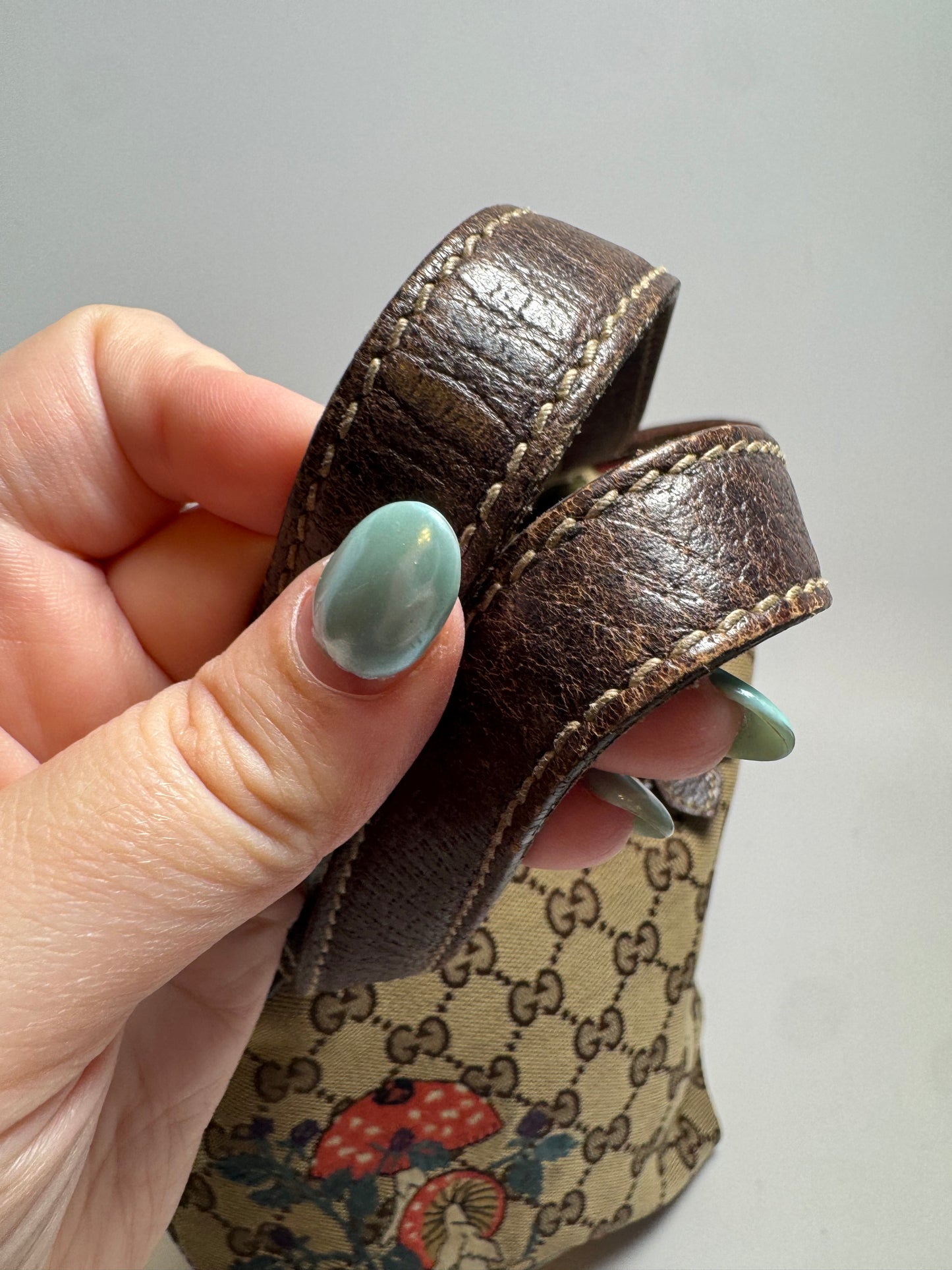 Gucci GG Canvas Mushrooms Tote Embroidered Bag
