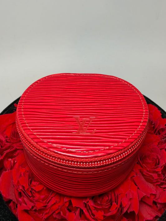 Louis Vuitton Red Epi Leather Travel Jewelry Case w/Dust Bag
