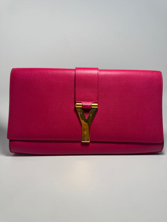 Yves Saint Laurent Hot Pink Leather Clutch
