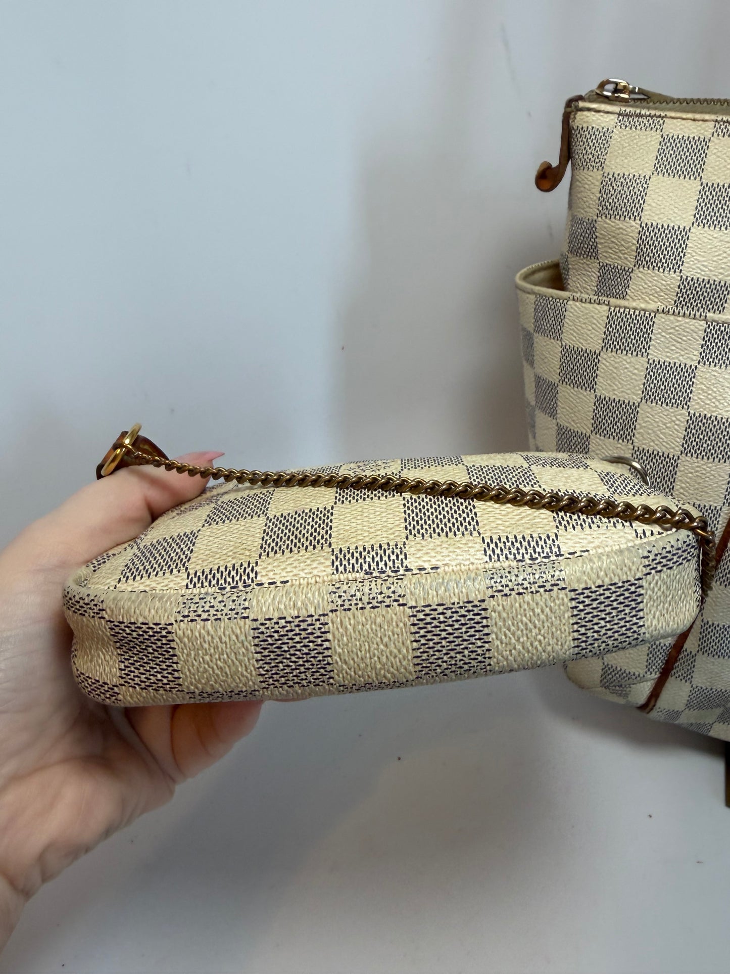 Louis Vuitton Damier Azur PM Tote with Mini Pochette Set