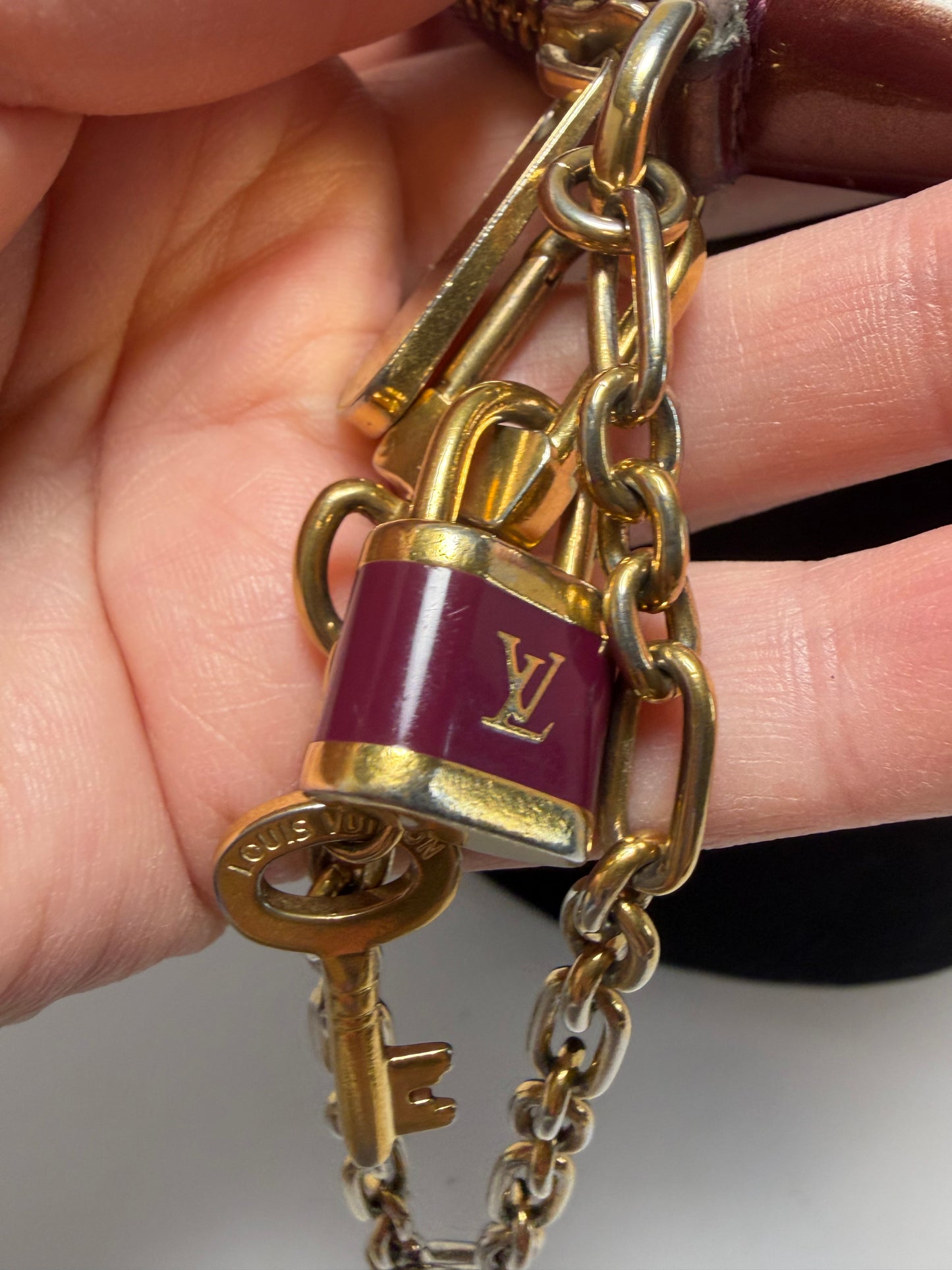 Louis Vuitton Monogram Vernis Heart Coin Purse in Amarante Color