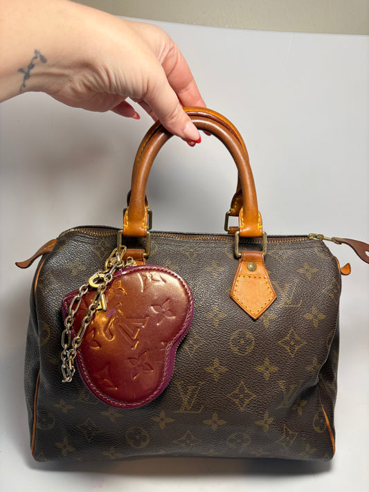 Louis Vuitton Monogram Vernis Heart Coin Purse in Amarante Color